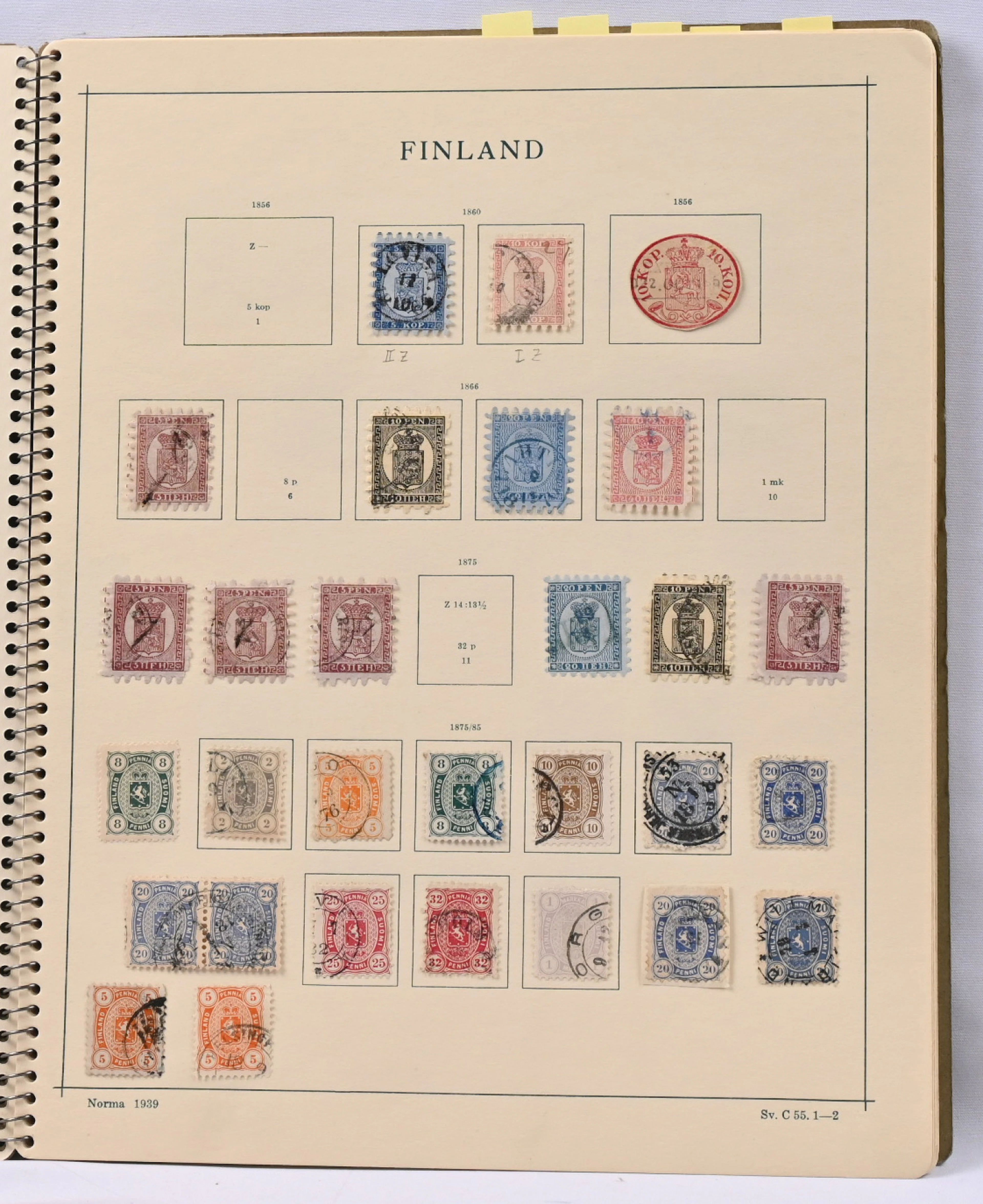 1856 - 1945 old collection in an album including eg. issue 1891 stamps