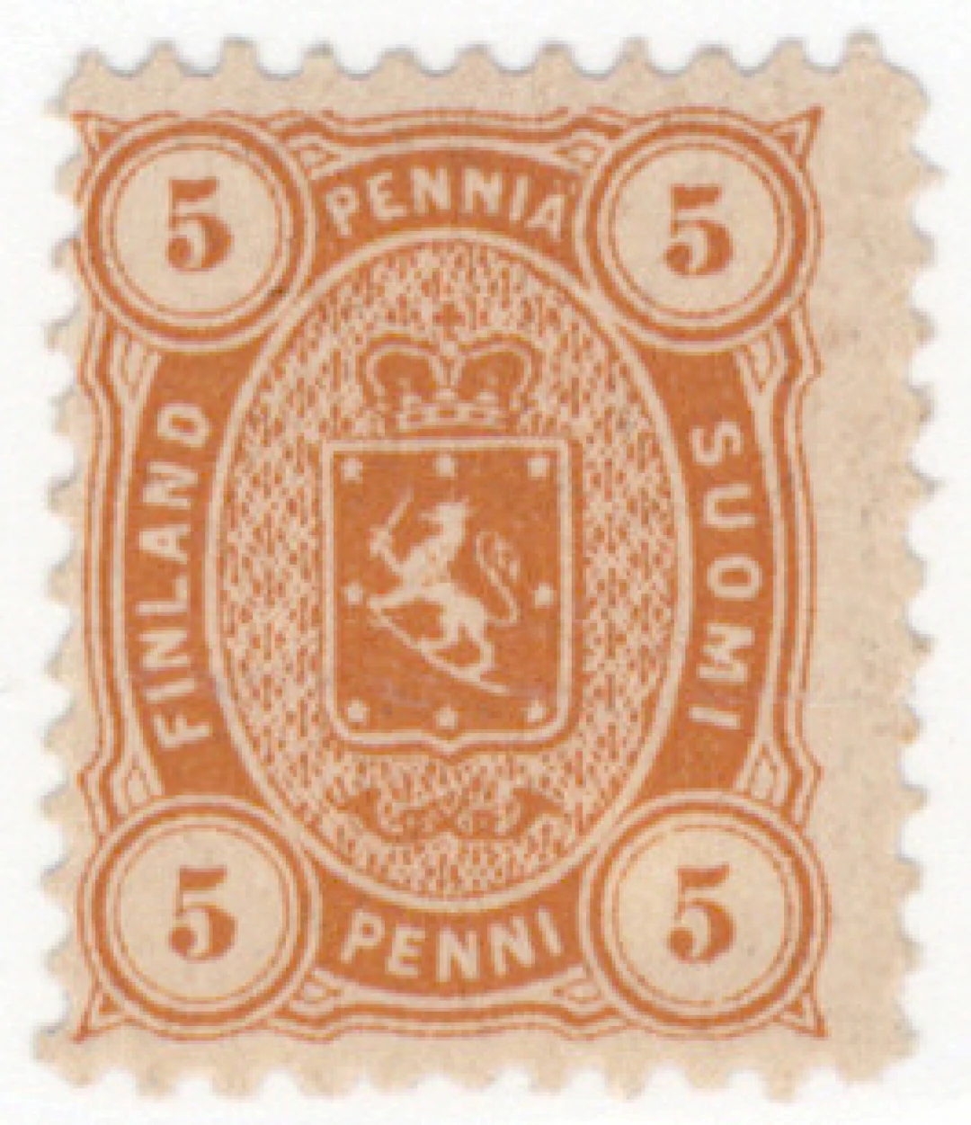 5 penni brownish yellow mint *. (L. 13SAg) Certificate: Oesch (2004).