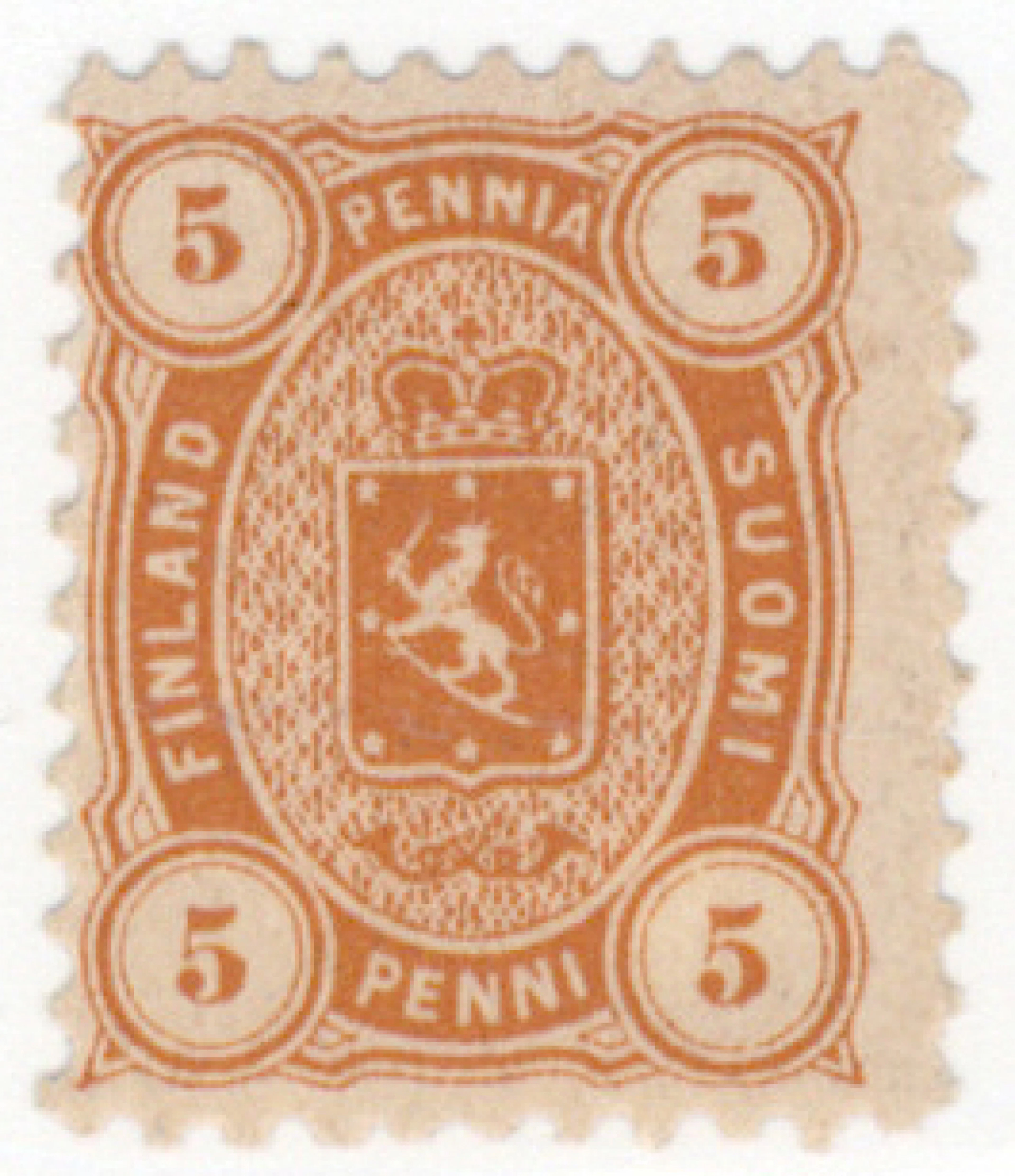 5 penni brownish yellow mint *. (L. 13SAg) Certificate: Oesch (2004).