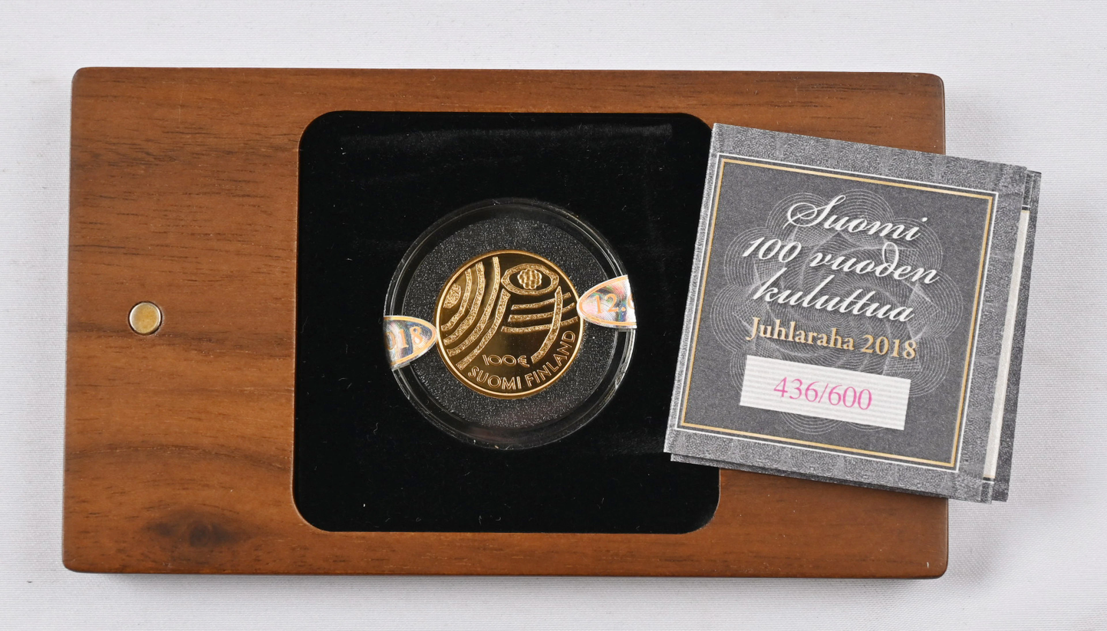 2018 100€ Finland in 100 years, gold, numbered coin in Moneta's fine package