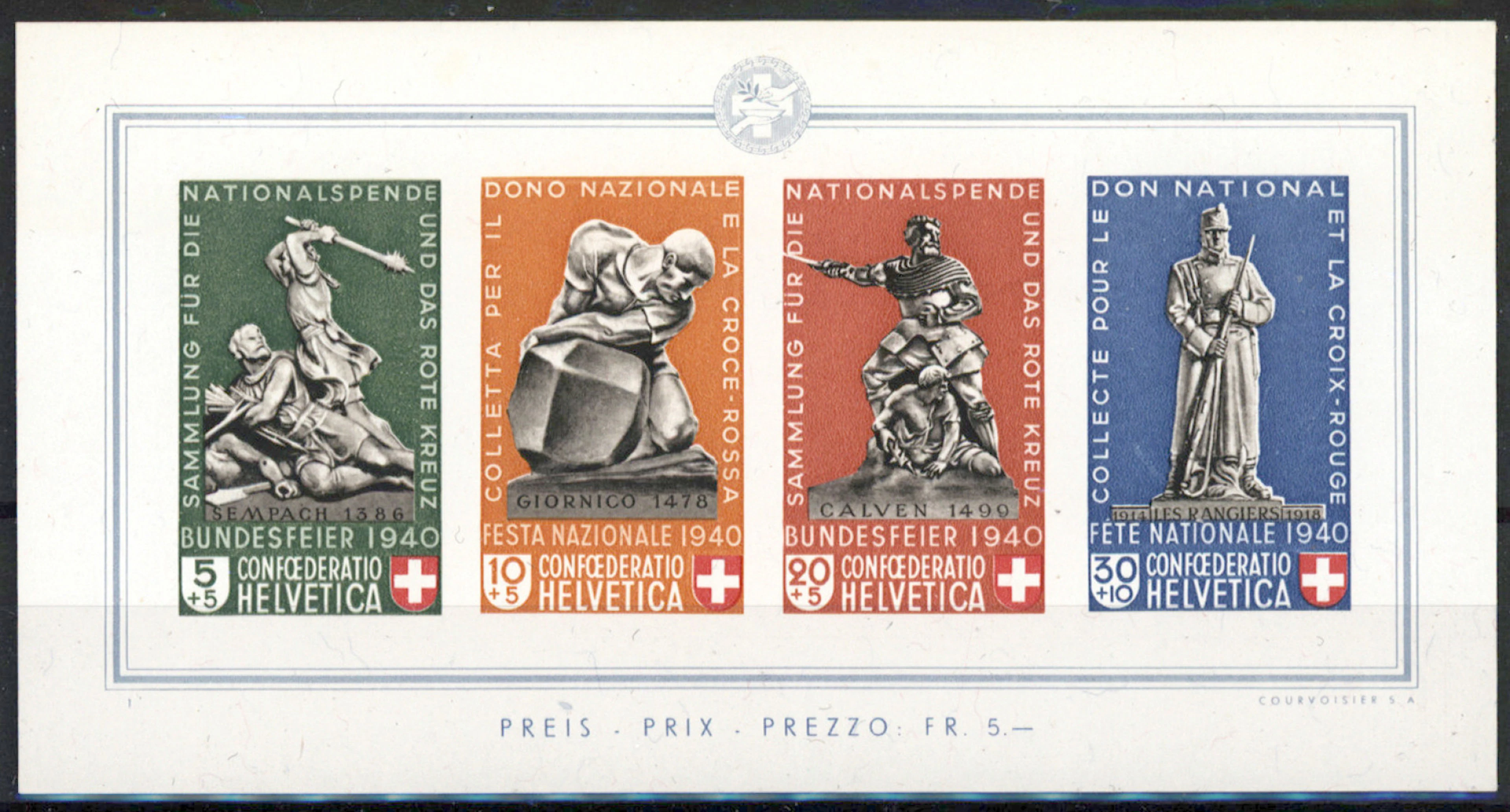 1945 Pro Patria Mi BL5, MNH ** miniature sheet.