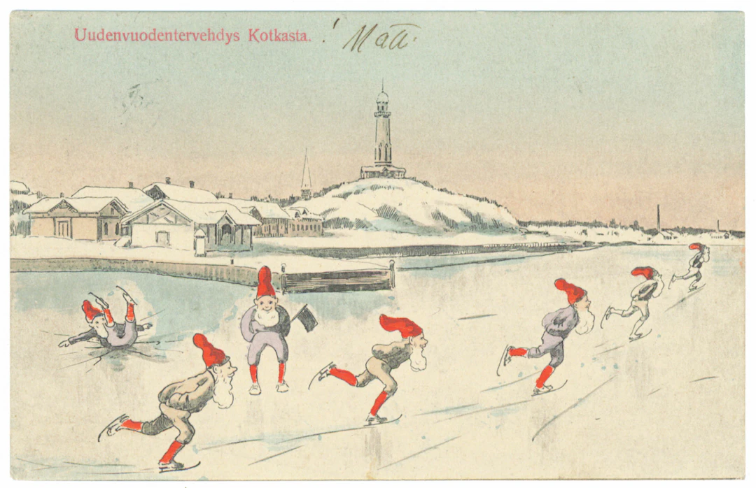 Kotka, fine condition elf card from year 1905.
