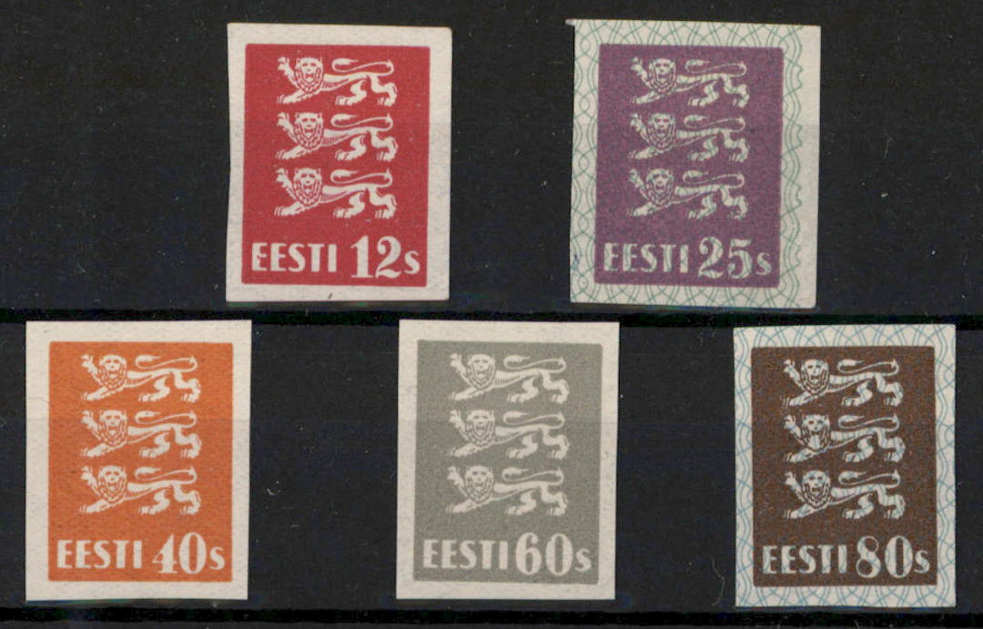 1928 Coat of Arms series, five different imperforate proofs 12 s -
