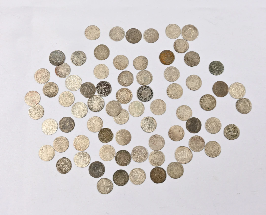 A magnificent large selection of old small silver coins from Europe