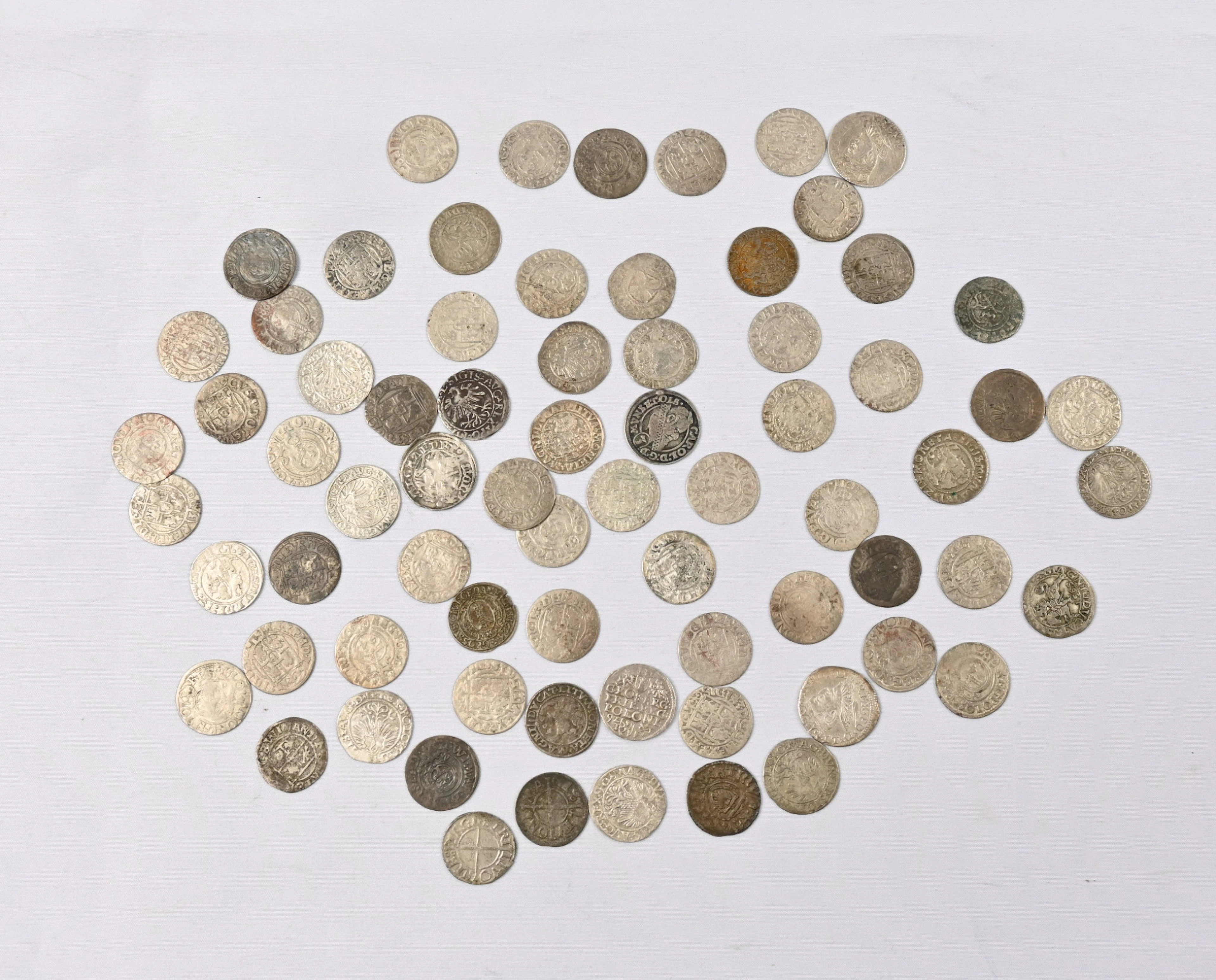 A magnificent large selection of old small silver coins from Europe