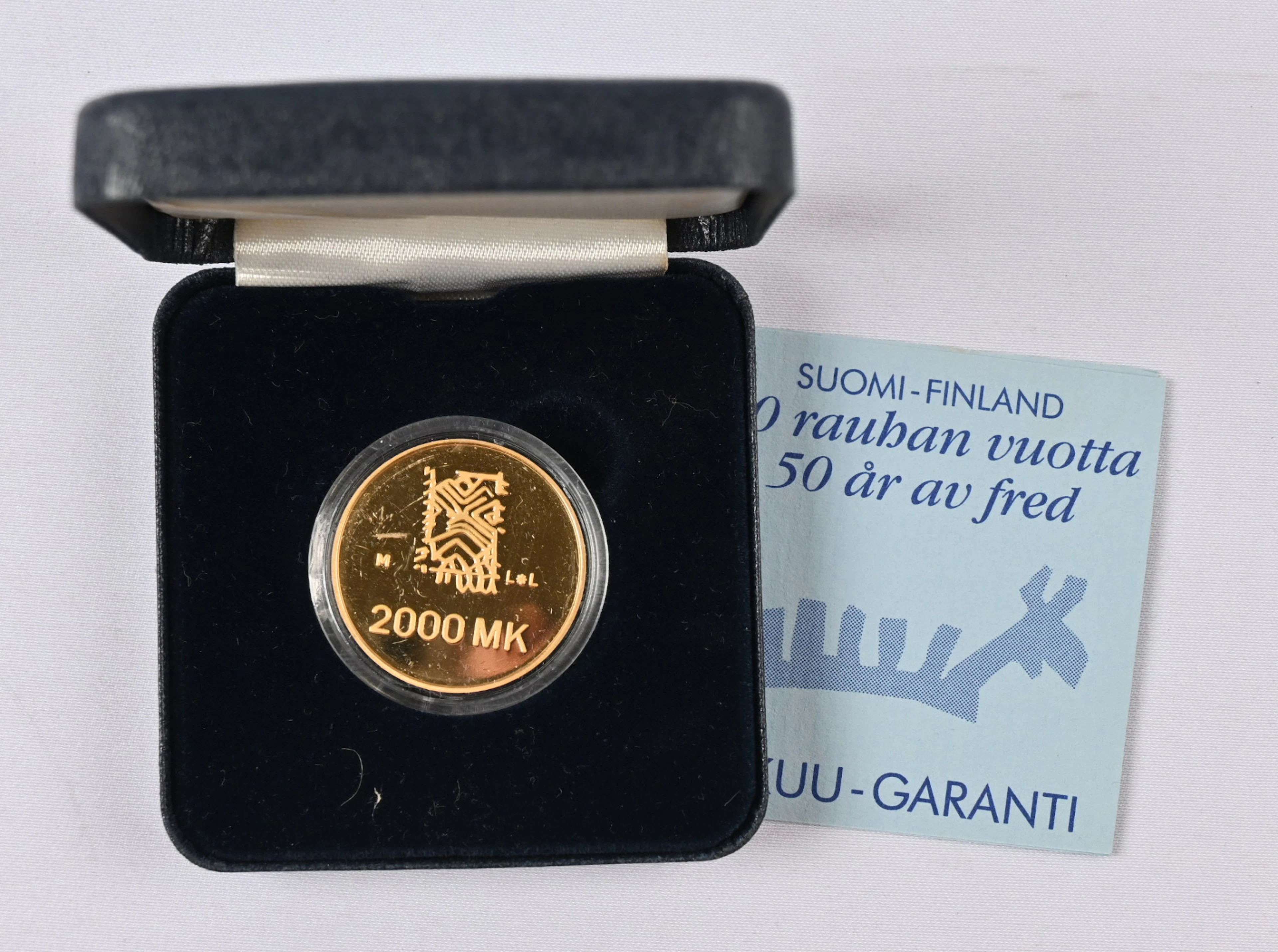 1995 2000 markka 50 years of peace, gold