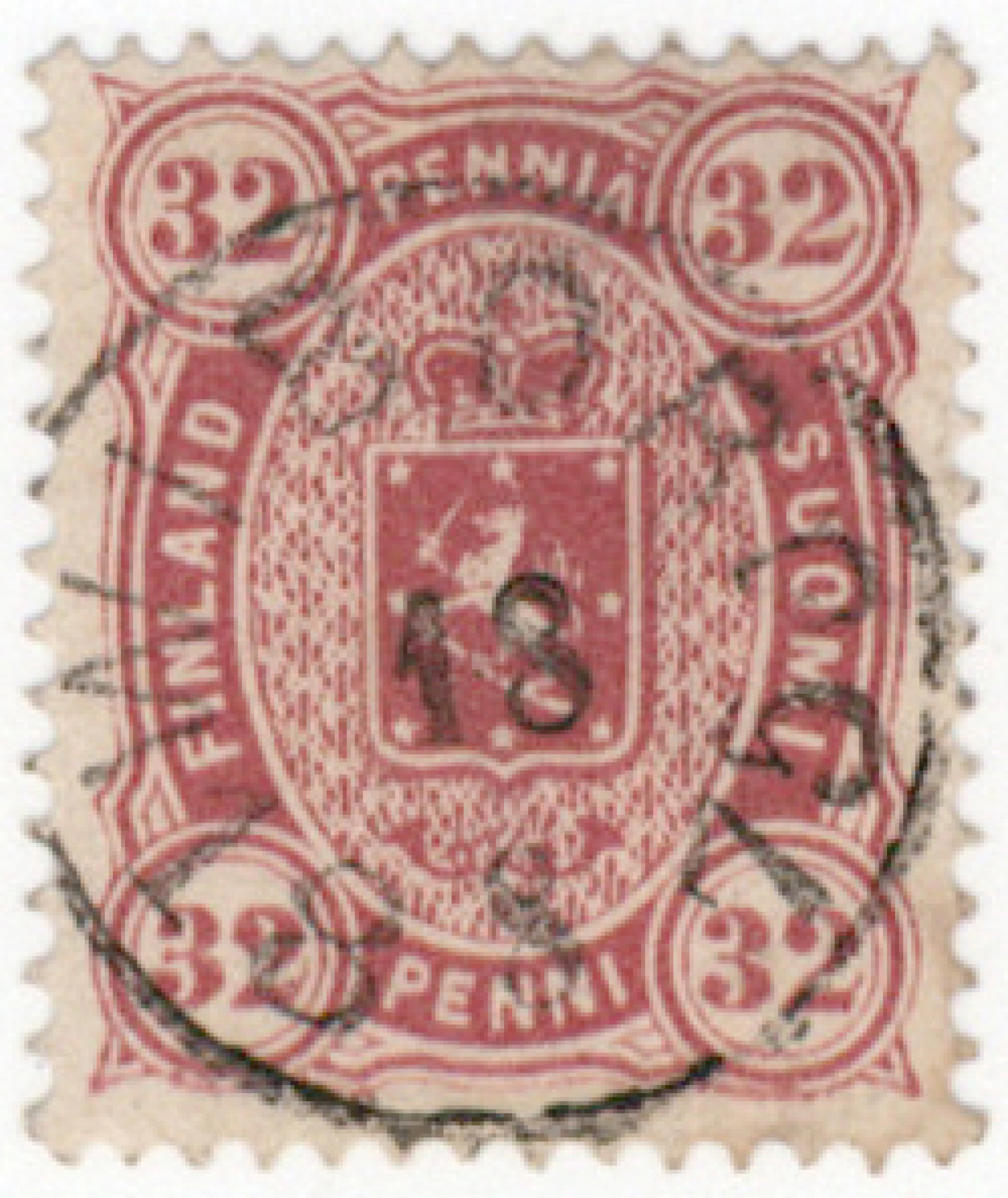 Copenhagen printing superb used Wiborg 1875. Slight off set on reverse!