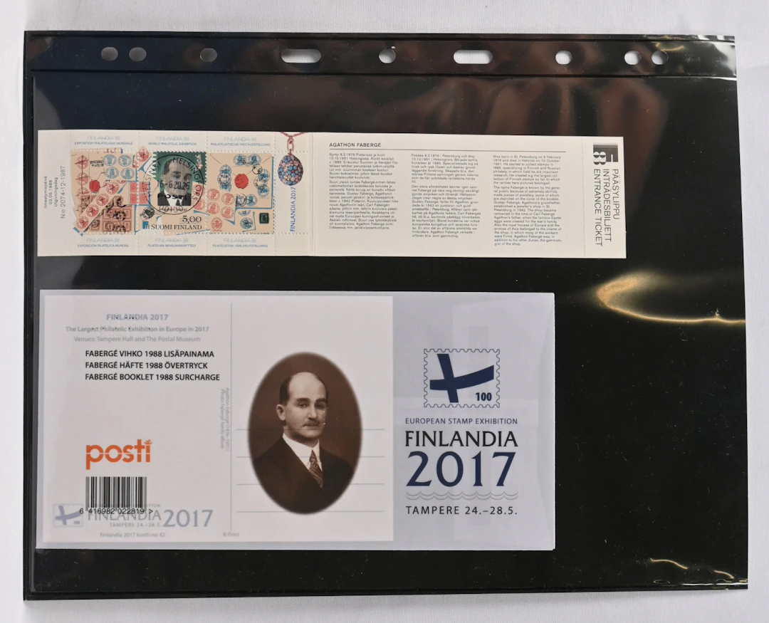2017 Fabergé 1988 booklet with Finlandia 2017 overprint. Ten booklets