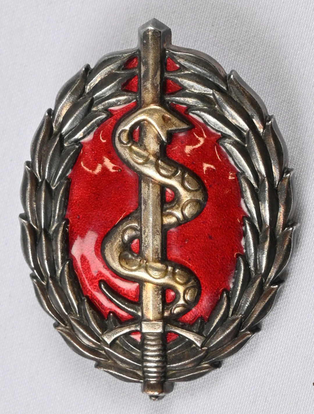 Medical and Pharmacy Officer Degree badge. Engraving on the back: EUK 16. Rare!