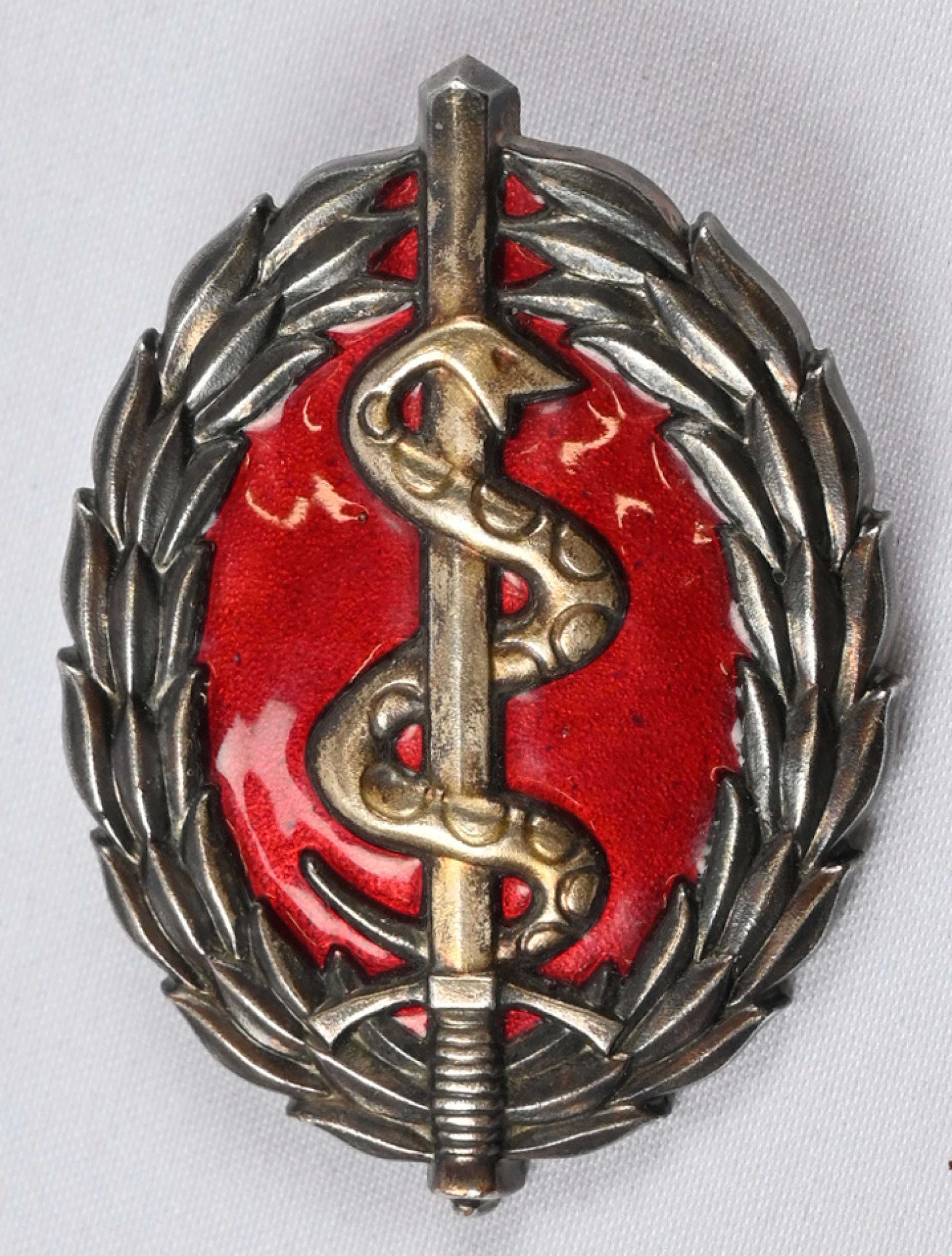 Medical and Pharmacy Officer Degree badge. Engraving on the back: EUK 16. Rare!