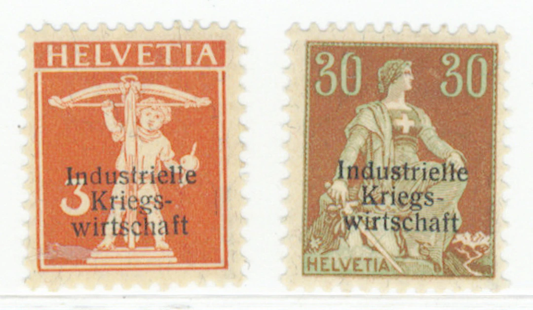 Kriegswirtschaft 1918 Mi 1 I and 8 I, mint * stamps, both signed: Trabert BPP
