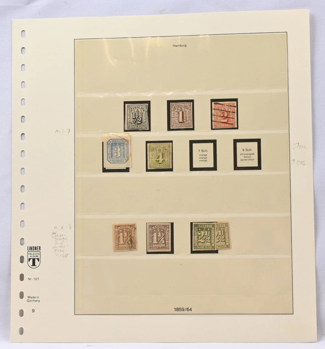 Hamburg, Hannover and Helgoland, interesting collection on pages