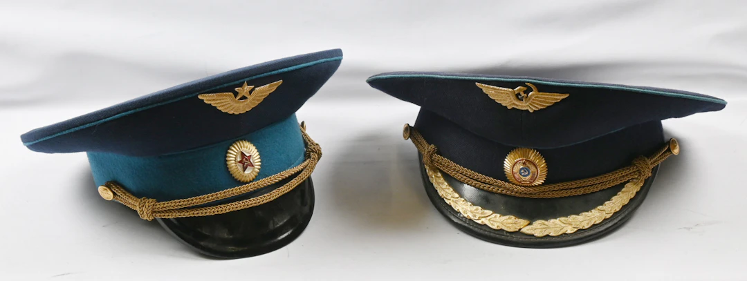Peaked caps of different service branches of the Soviet Union army