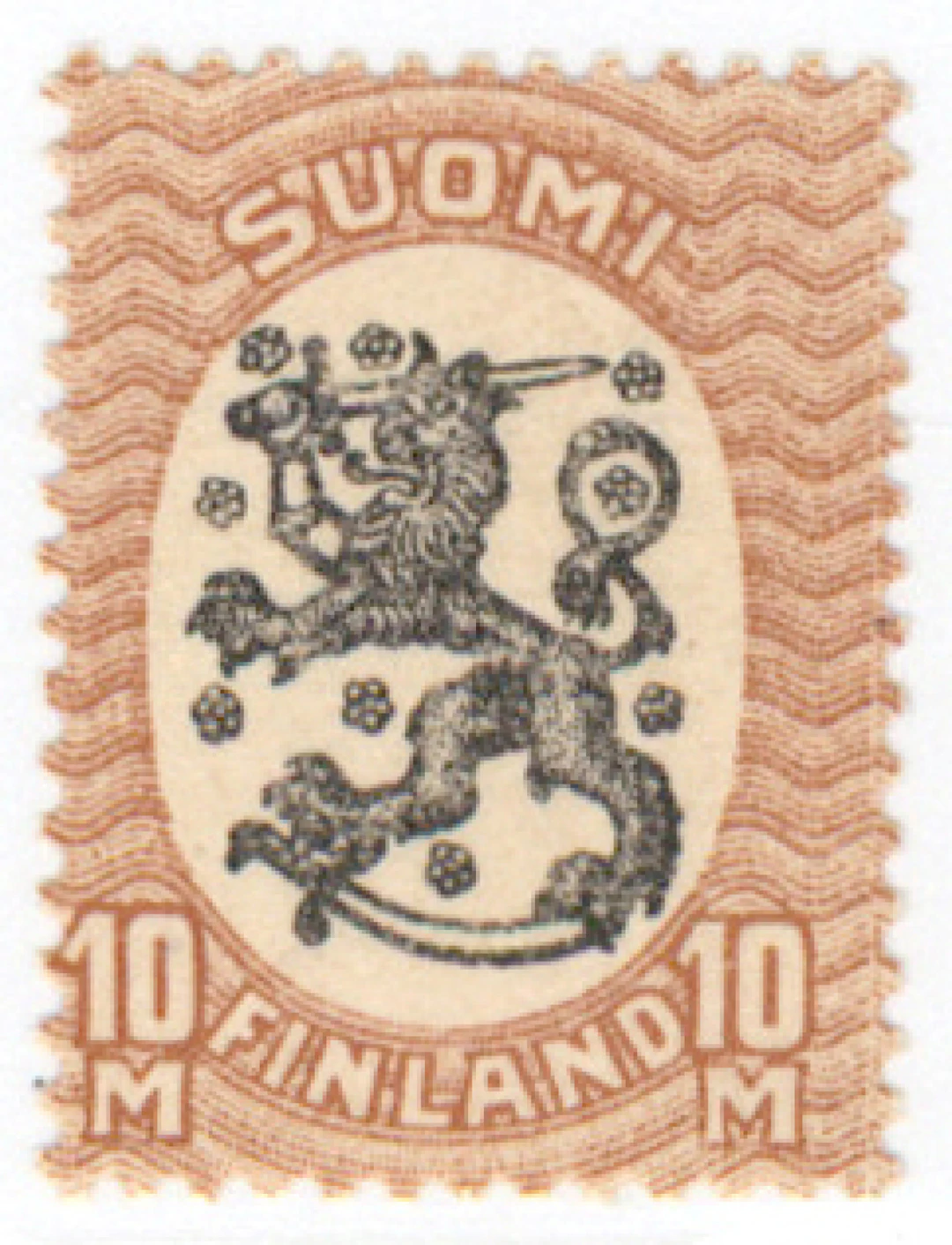 10 markka AW2 very fine mint ** stamp (L. 123AW2).