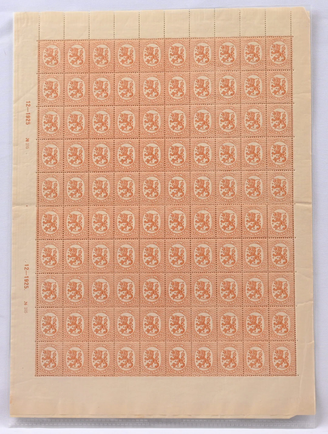 1925 issue 1917 25 penni swastika W1 and W2 sheets (2 x 100).