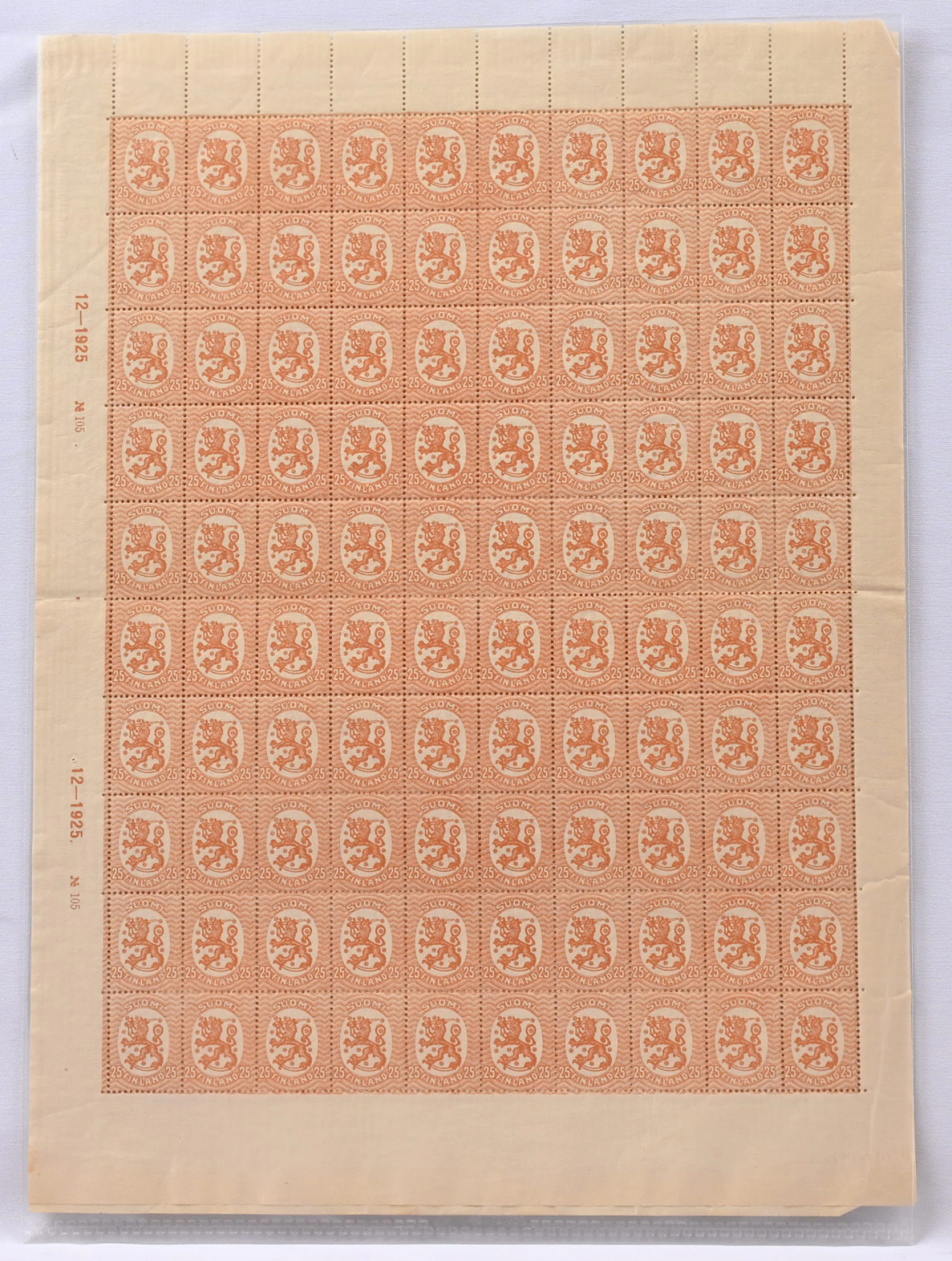 1925 issue 1917 25 penni swastika W1 and W2 sheets (2 x 100).