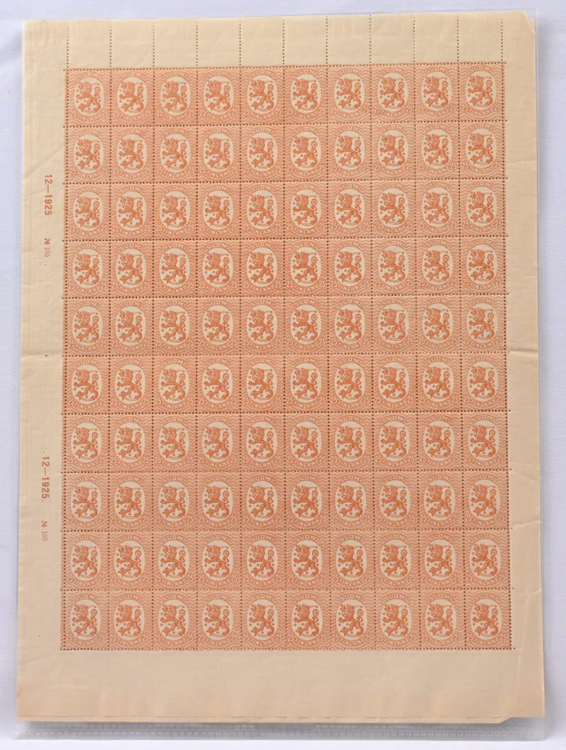 1925 issue 1917 25 penni swastika W1 and W2 sheets (2 x 100).