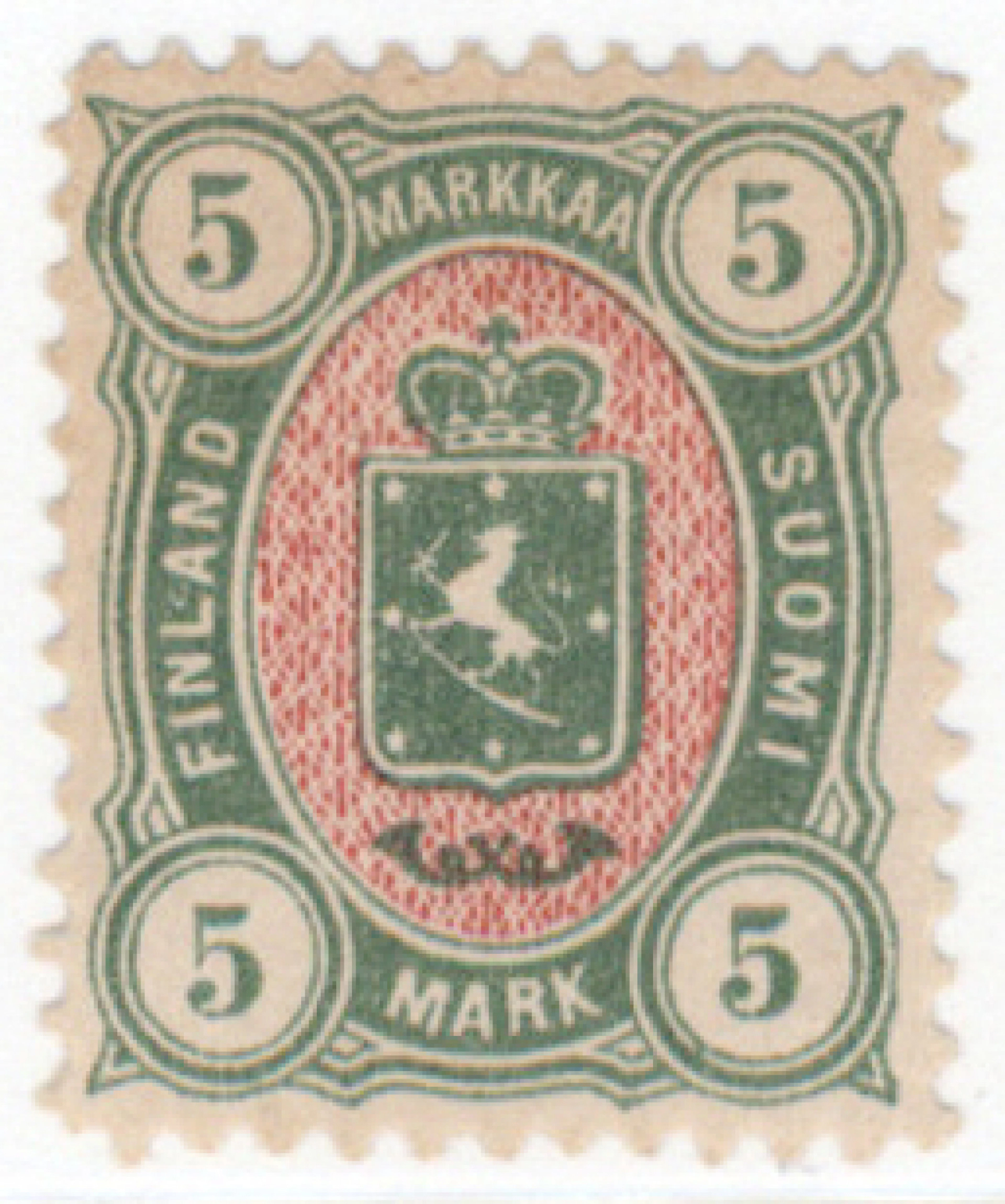 5 markka fine mint *, one short perforation (L. 25a) Opinion: Ossa (2019).