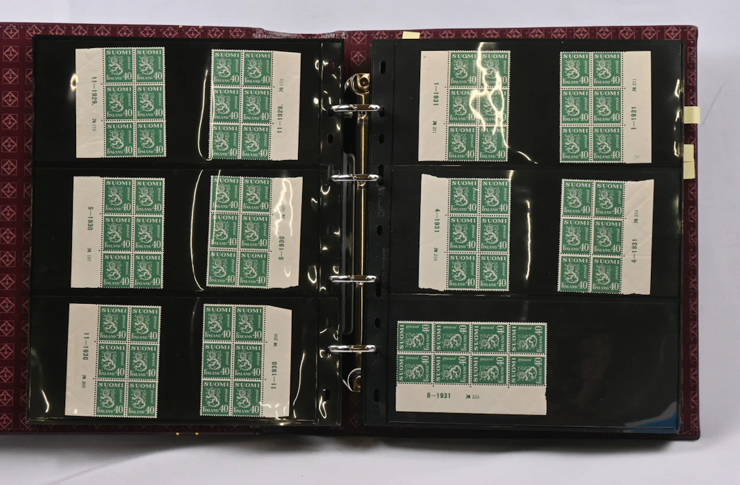 Issue 1930 lions plate blocks of six collection in two albums. Over