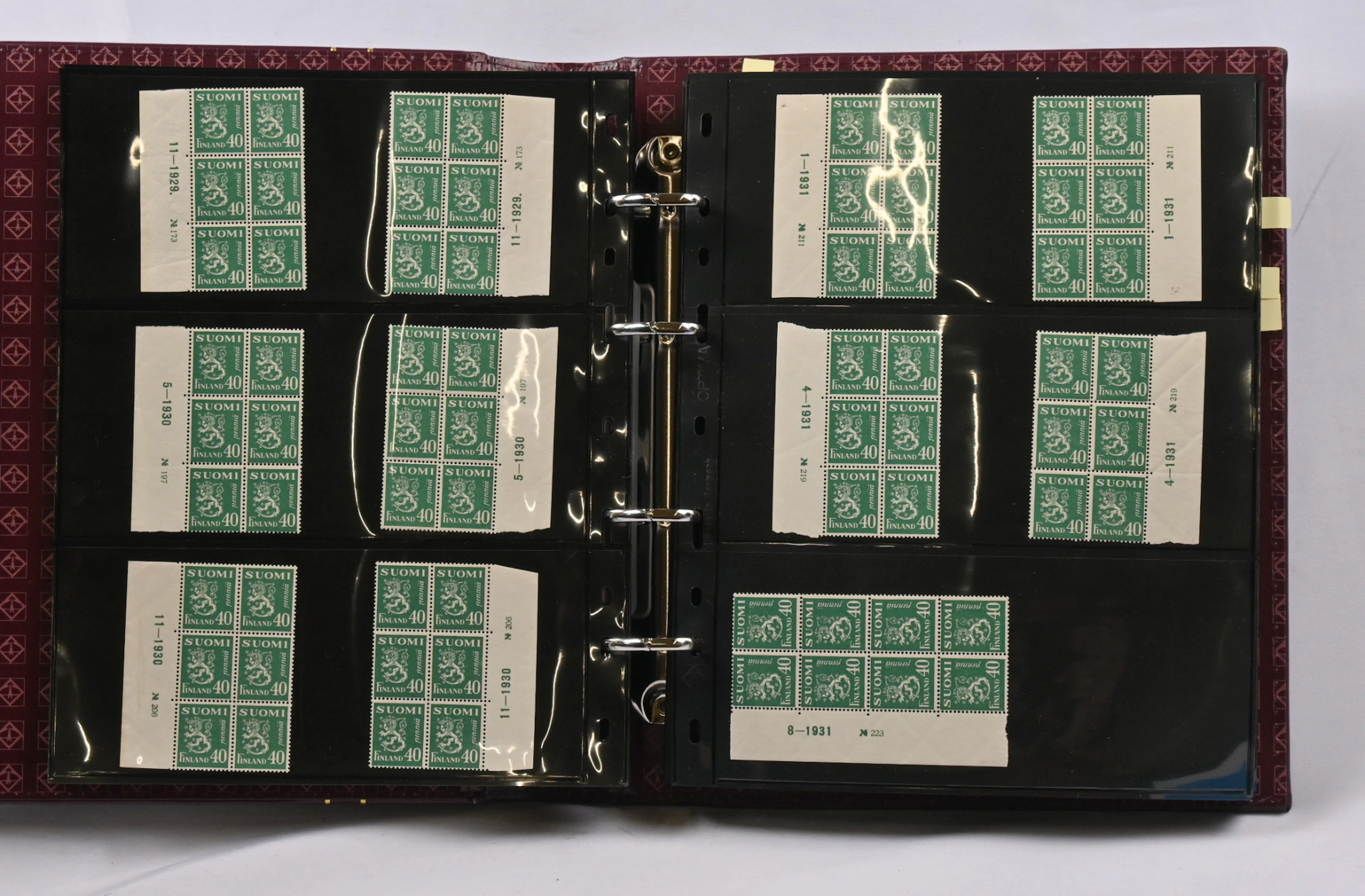 Issue 1930 lions plate blocks of six collection in two albums. Over