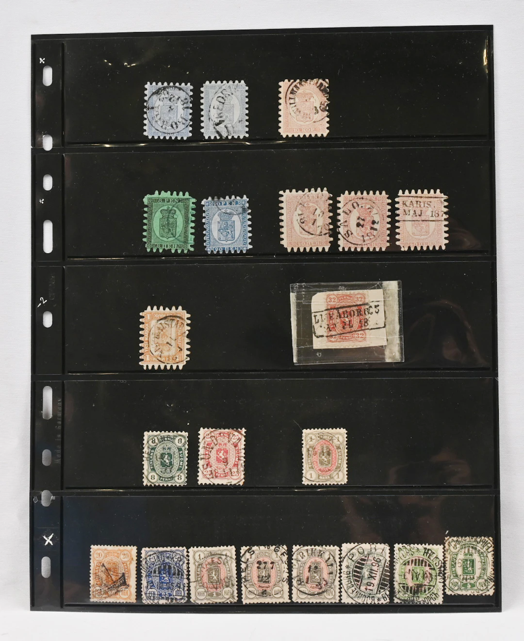 1860 - 1889 selection of stamps on page eg. fine cancellations.