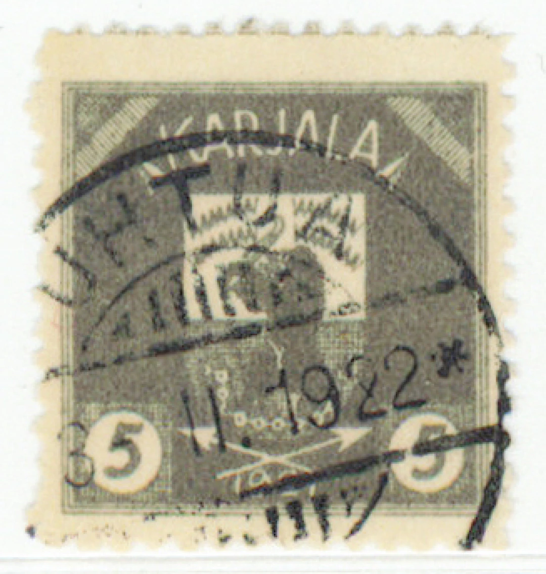 5 penni tall stamp! Very fine used Uhtua 1922