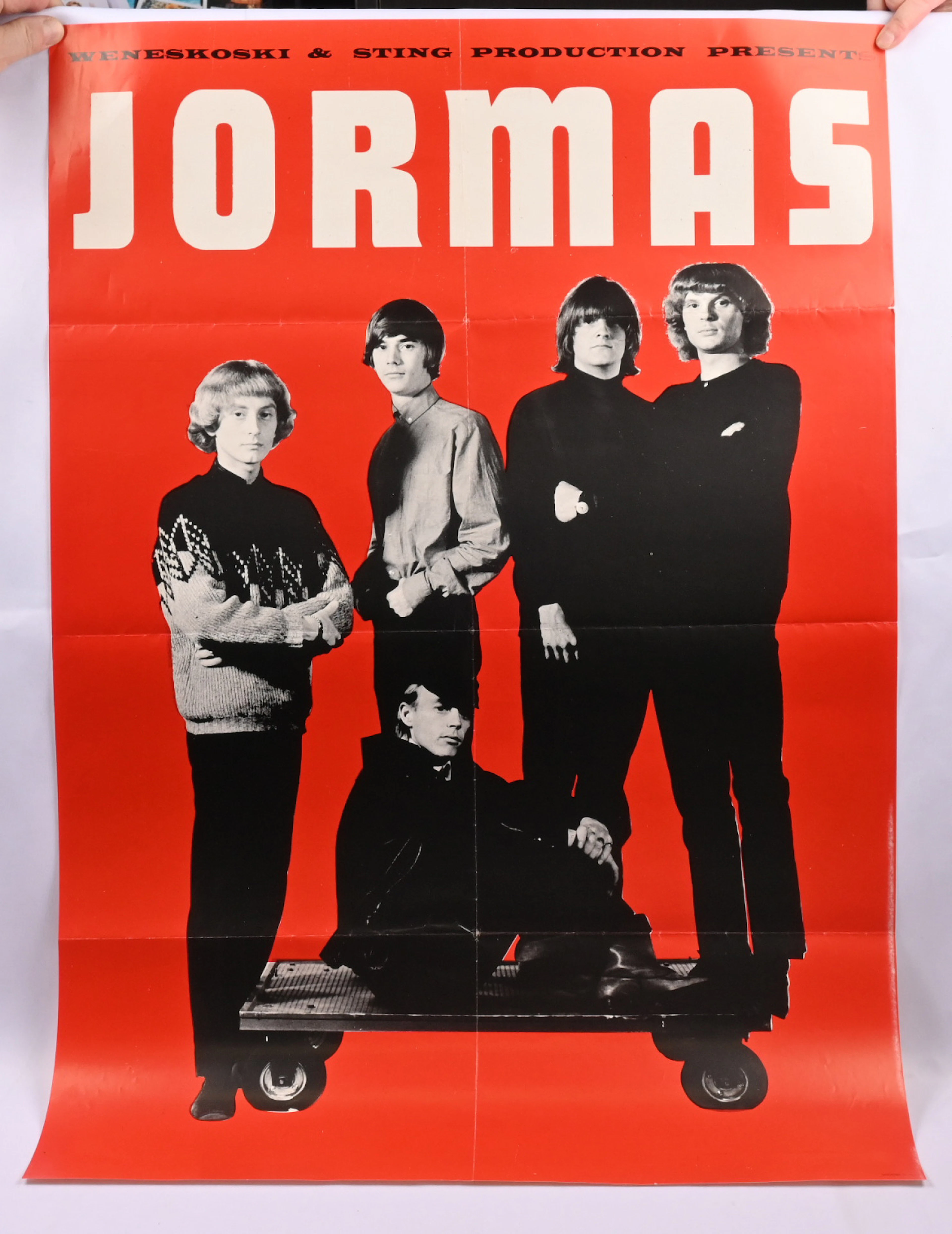 Gig poster for the band Jormas, size approx. 58 x 84 cm, normal fold