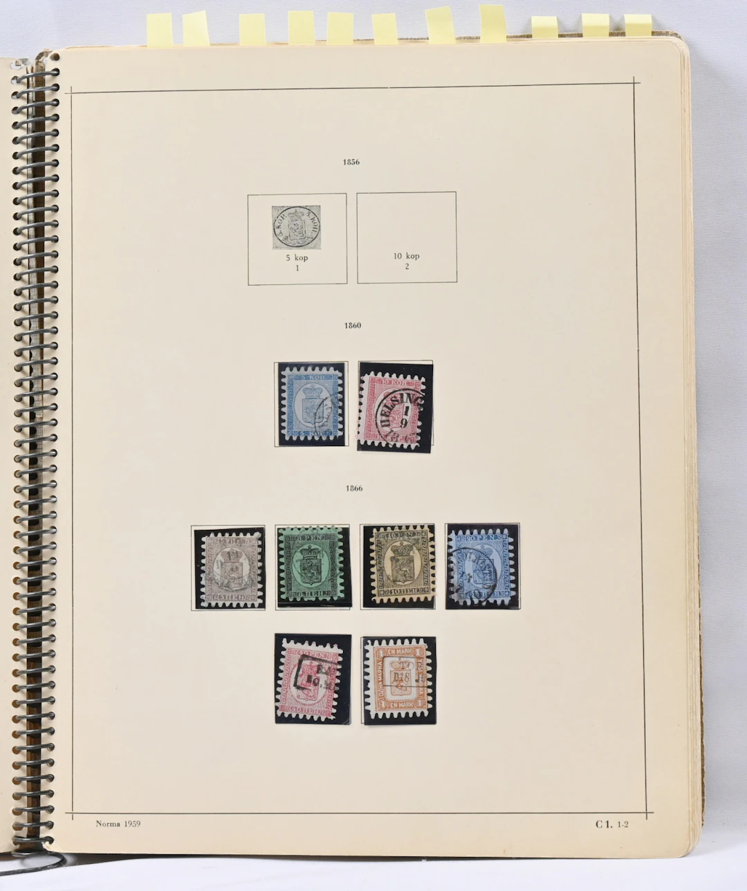1860 - 1977 old collection of mostly used material in an album, eg.