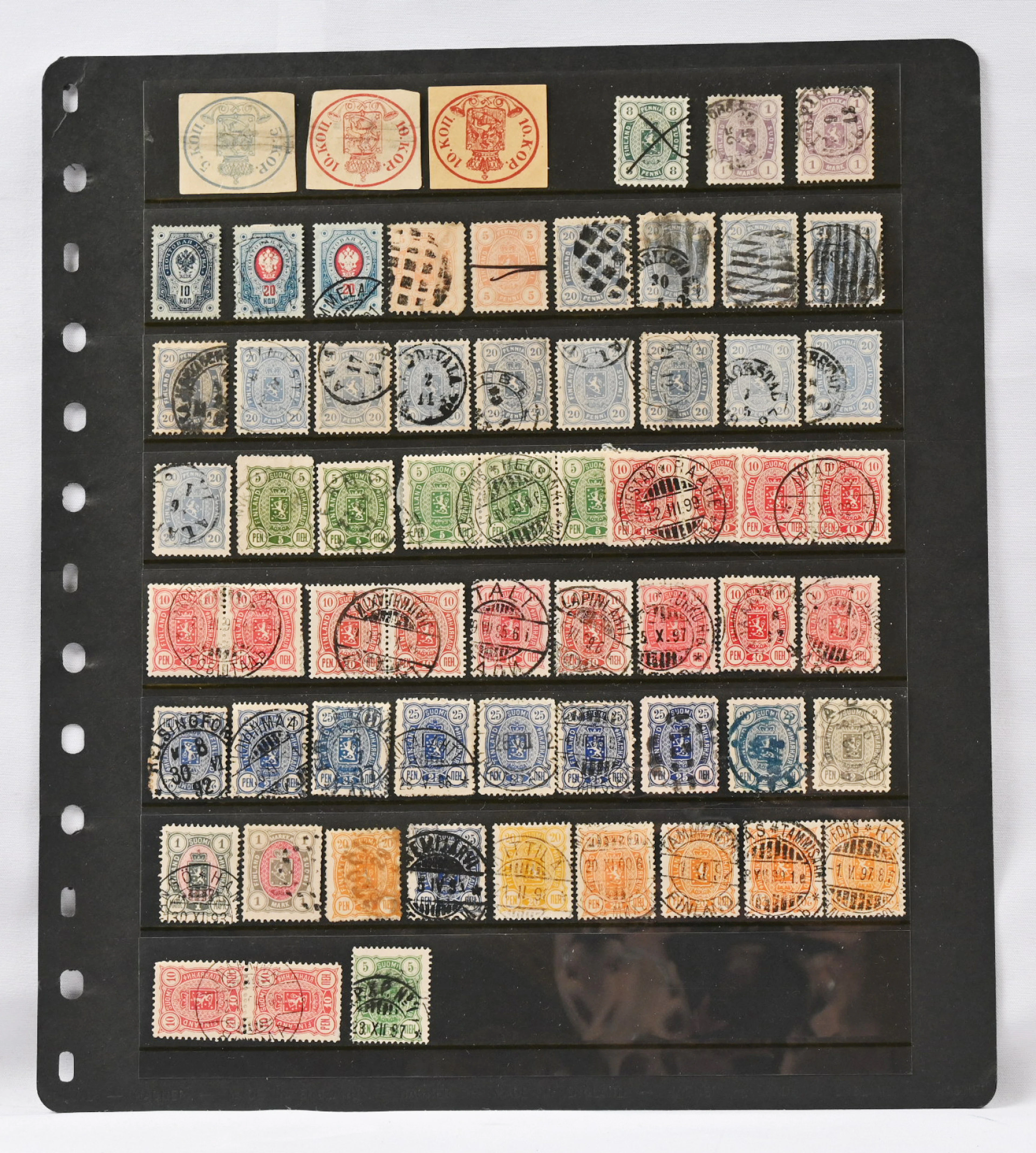 1875 - 1901 used stamp selection on three stock pages. Including issue