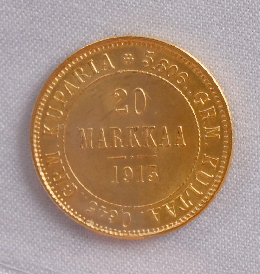 1913 20 markka gold