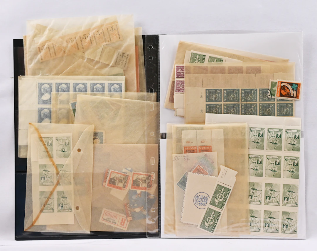 Interesting selection of mixed stamps and labels, eg. envelopes seal