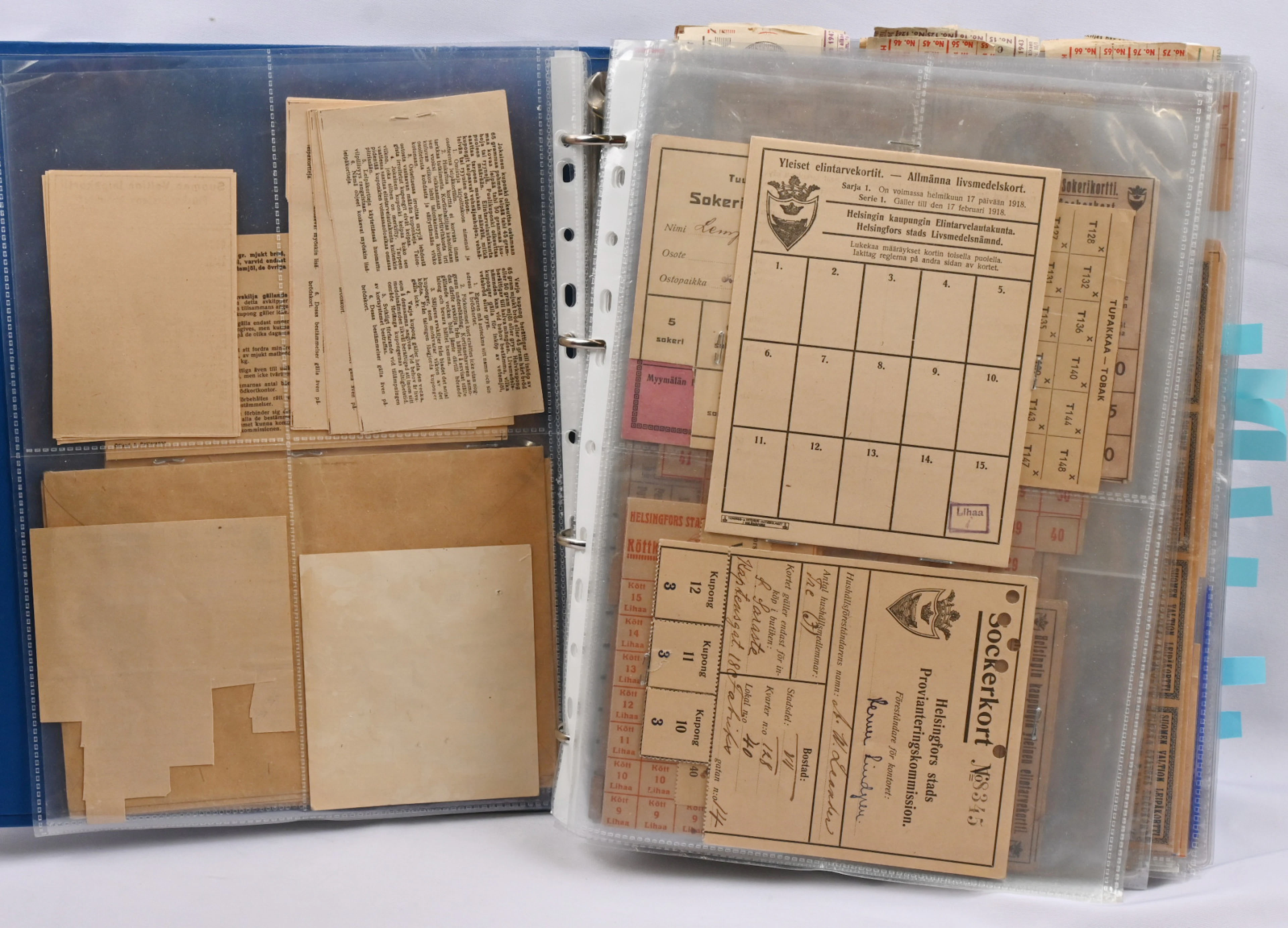 Rationing cards large fine selection in a thick binder. Helsinki