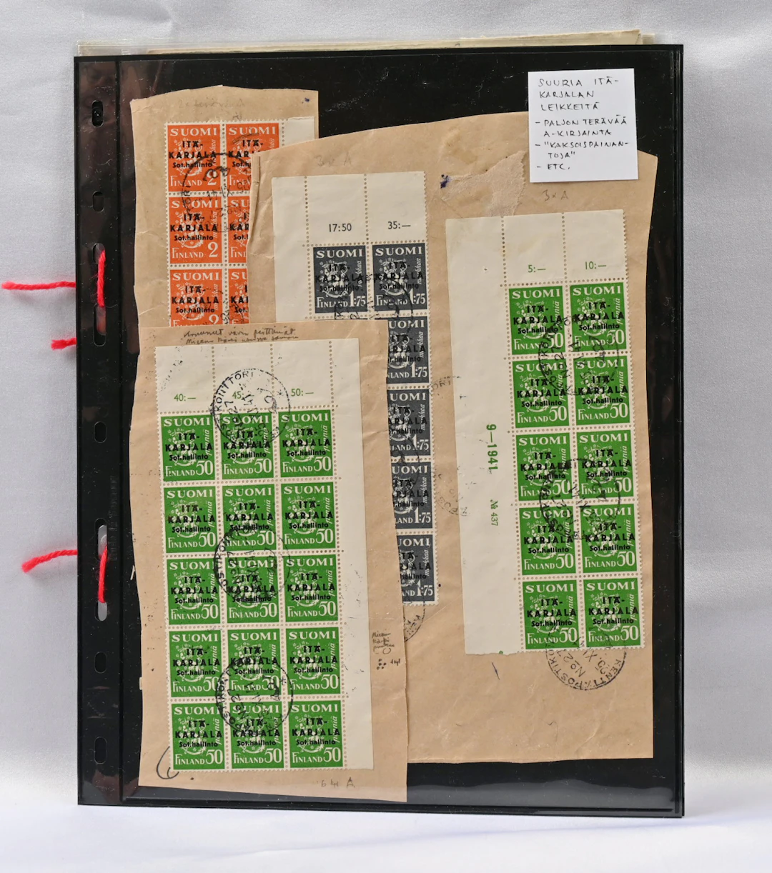 Small selection of covers, large multiples on fragments and MNH ** stamps.