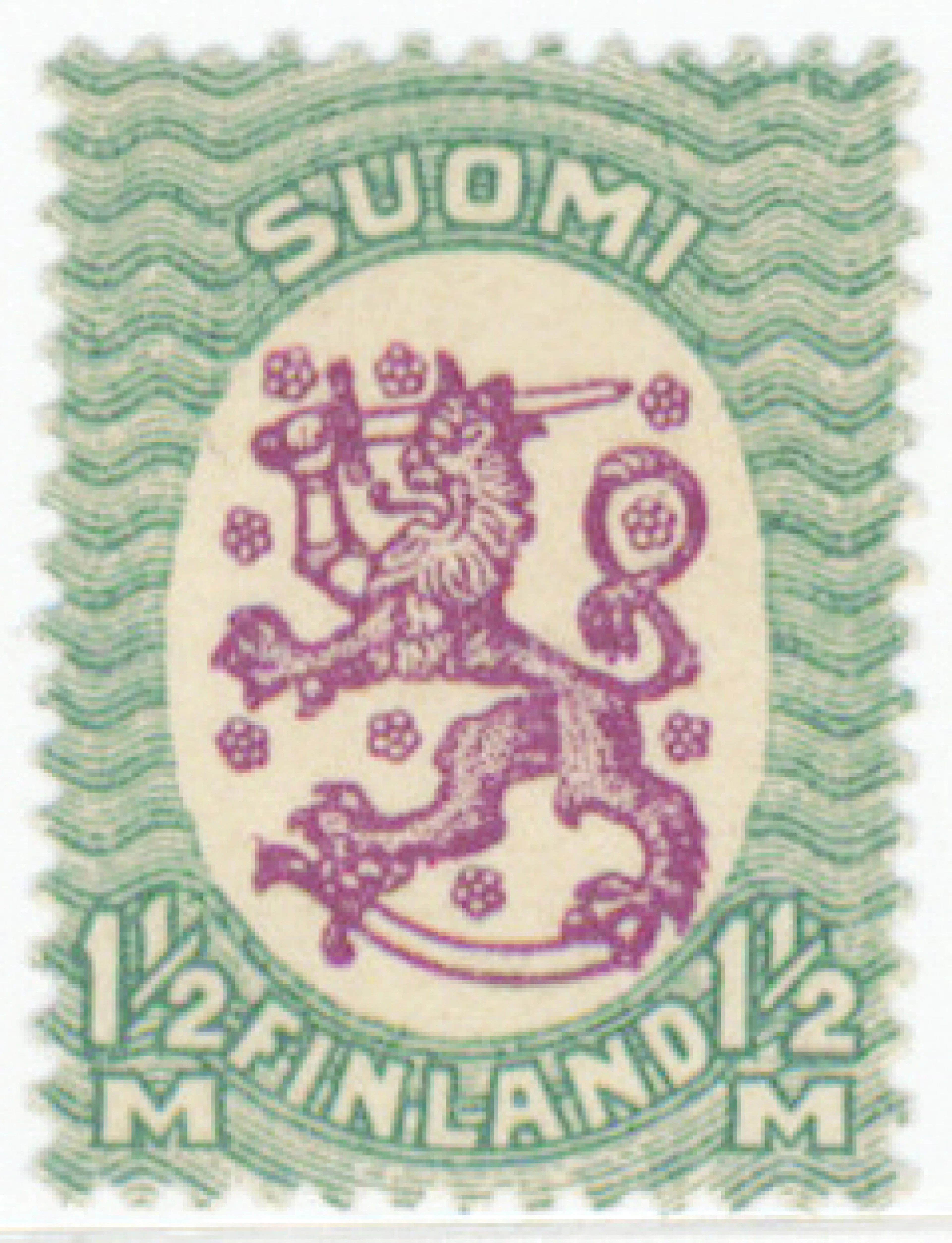1½ markka AW1 extremely rare very fine mint ** stamp (L. 131AW1).