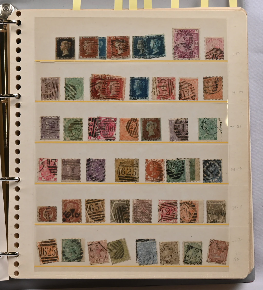 1840 - 1995 collection in an album starting from the Penny Black