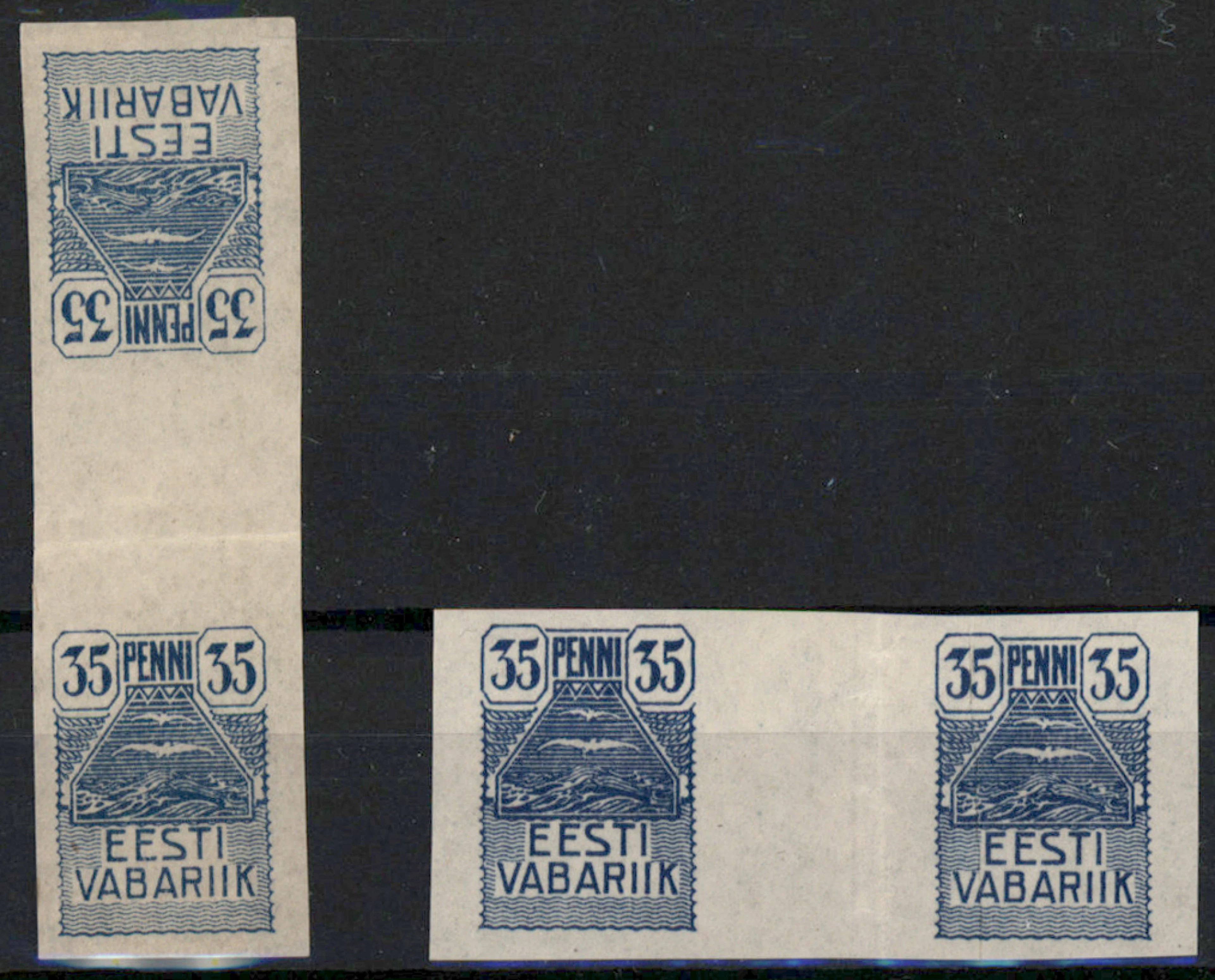 1919 Seagull 35 penni Mi 10, mint * TÊTE-BÊCHE PAIR WITH GUTTER, additionally