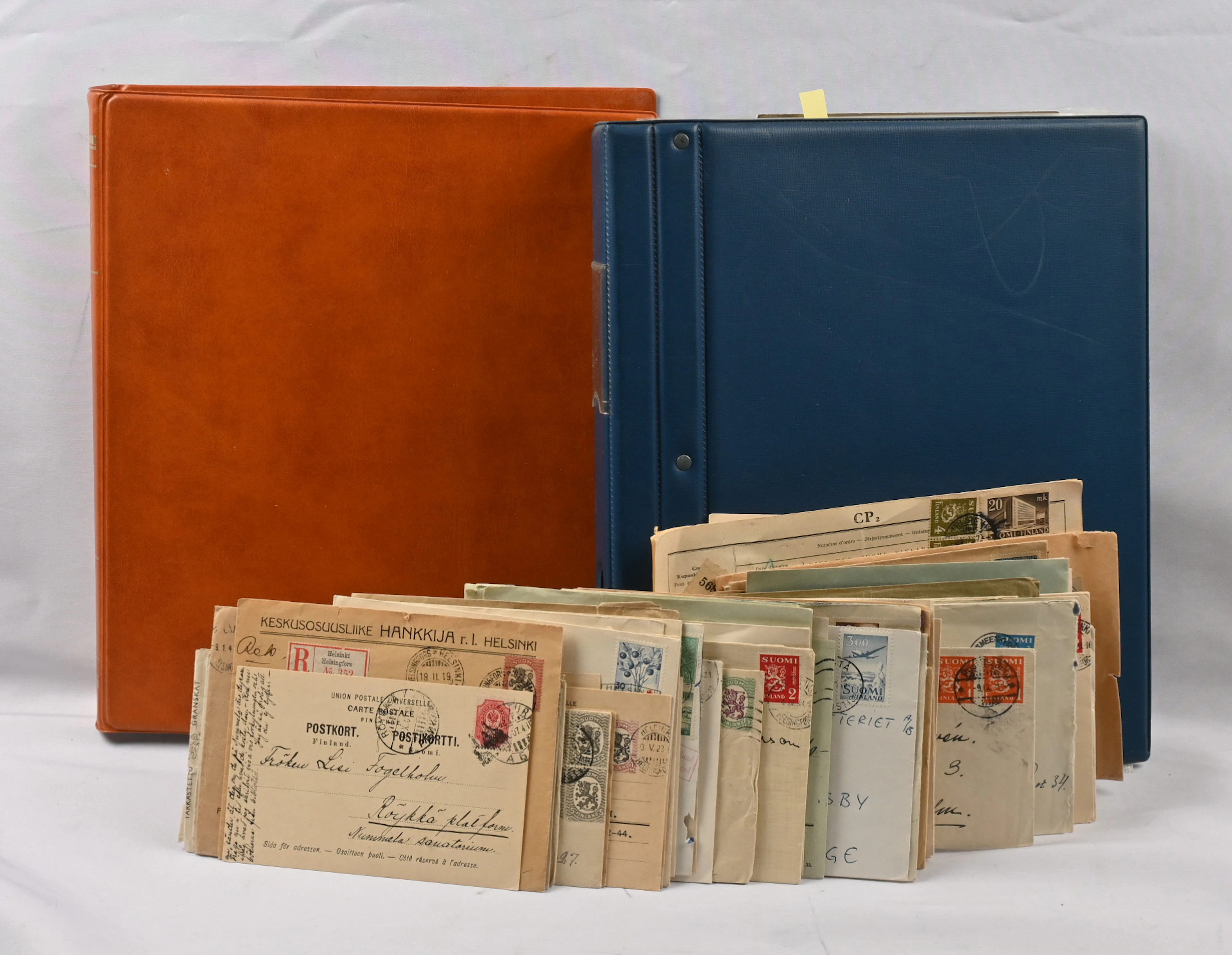 In two binders and as loose items in a box postal items from Finland