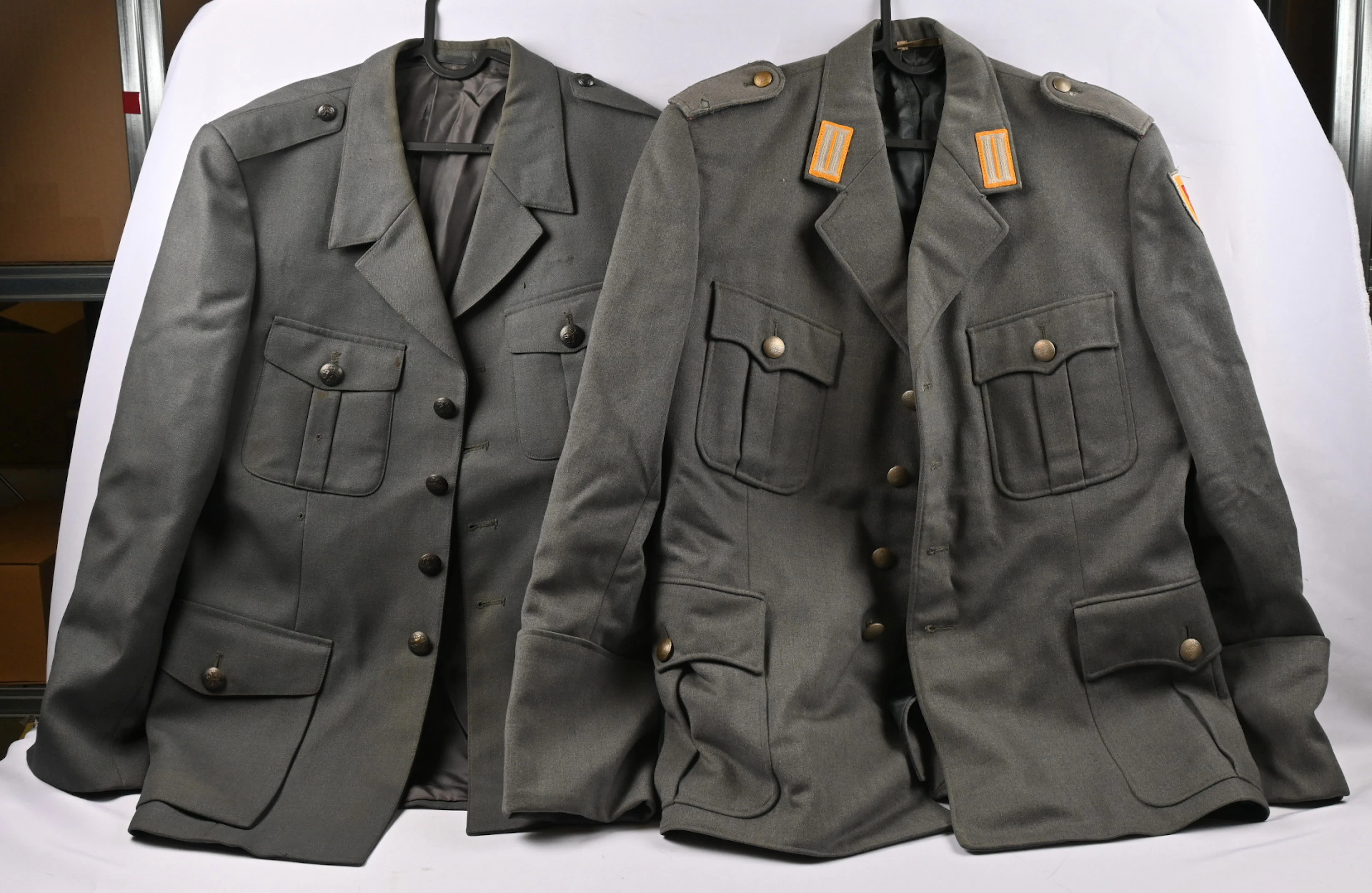 Mixed selection of mainly uniforms of the Finnish defense forces and