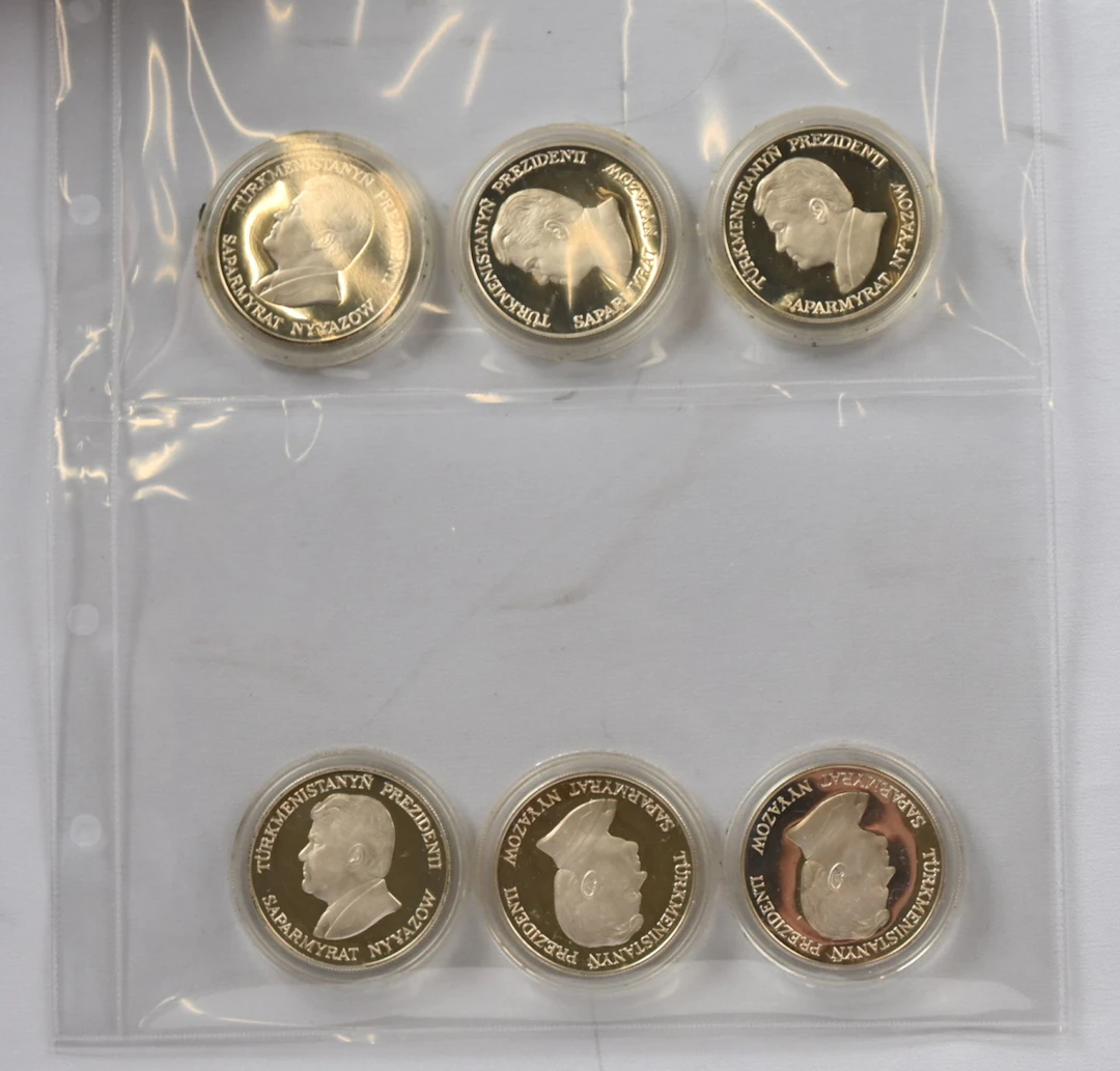 Turkmenistan 1996 six different 500 Manat silver commemorative coins.