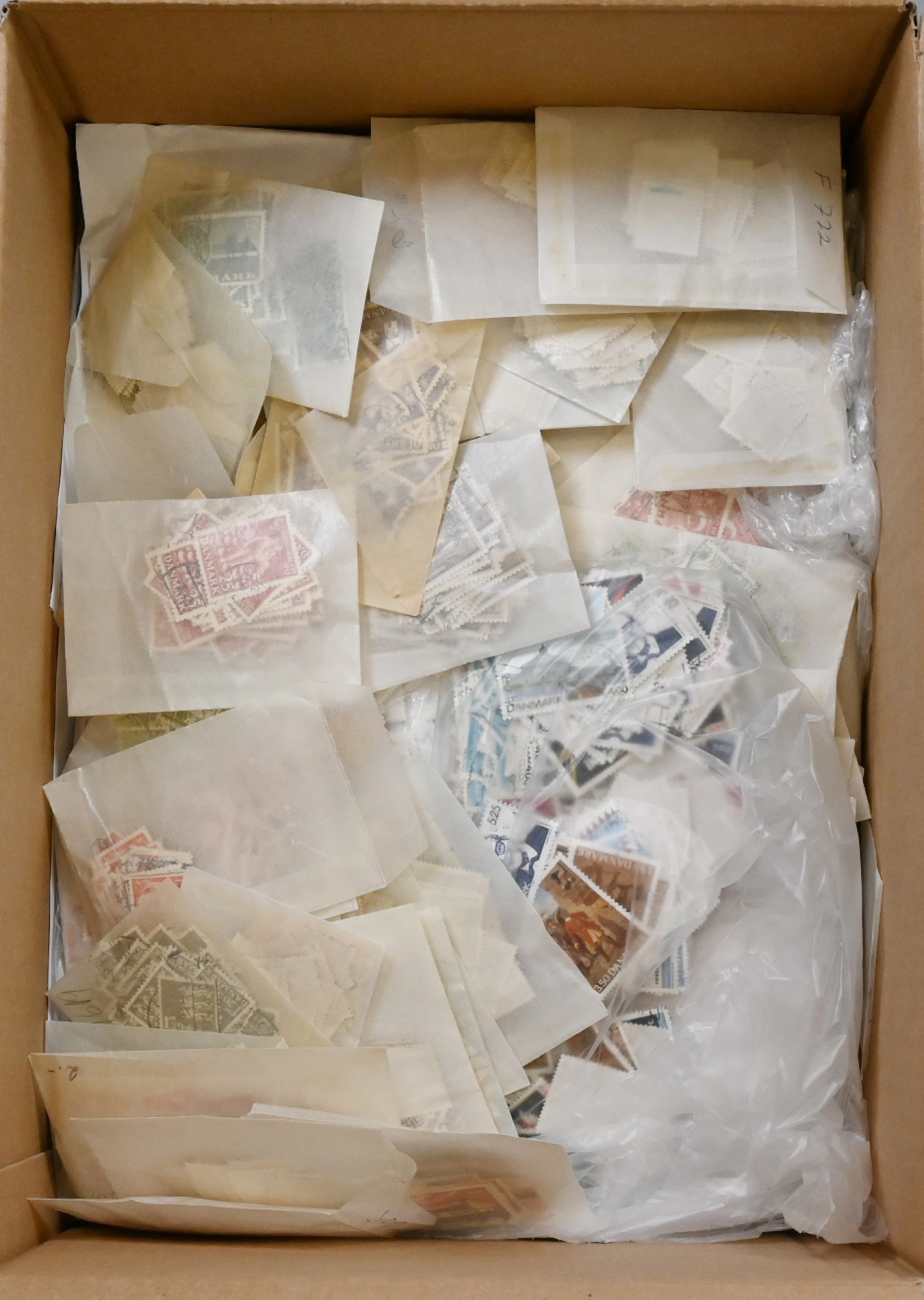 Denmark, fine large selection of 5½ KG loose bulk stamps. Old ones too.
