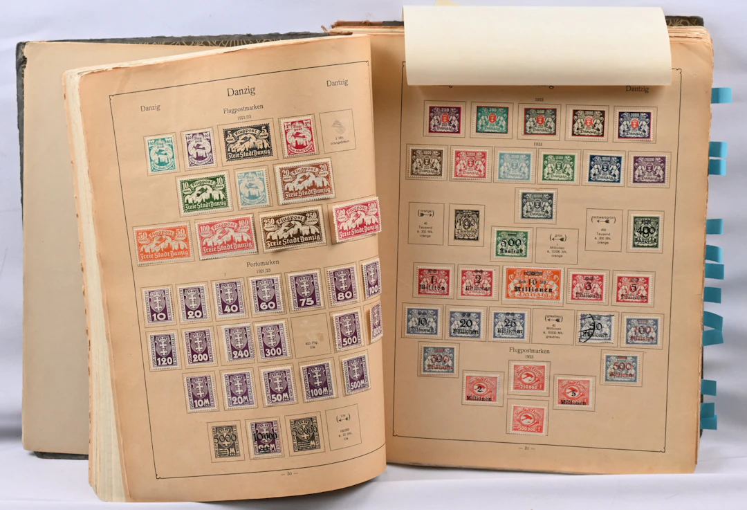 Old Europe collection in an album from year 1929 and on extra pages.