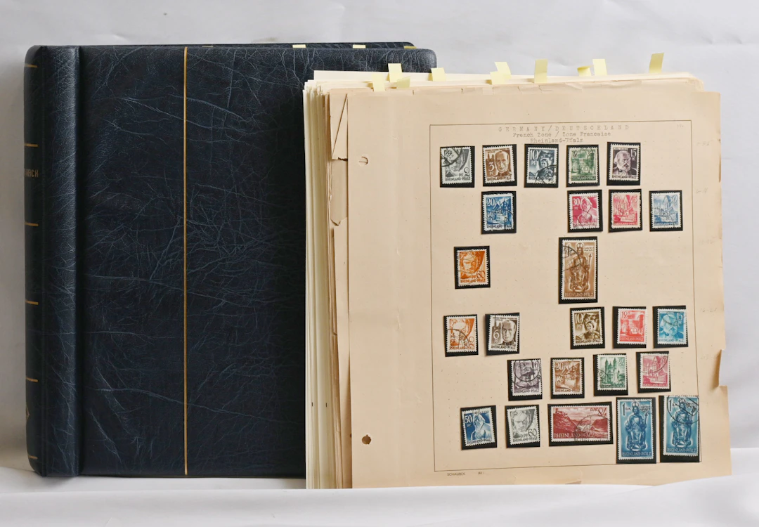 German areas, mixed material in album and on stockpages starting from
