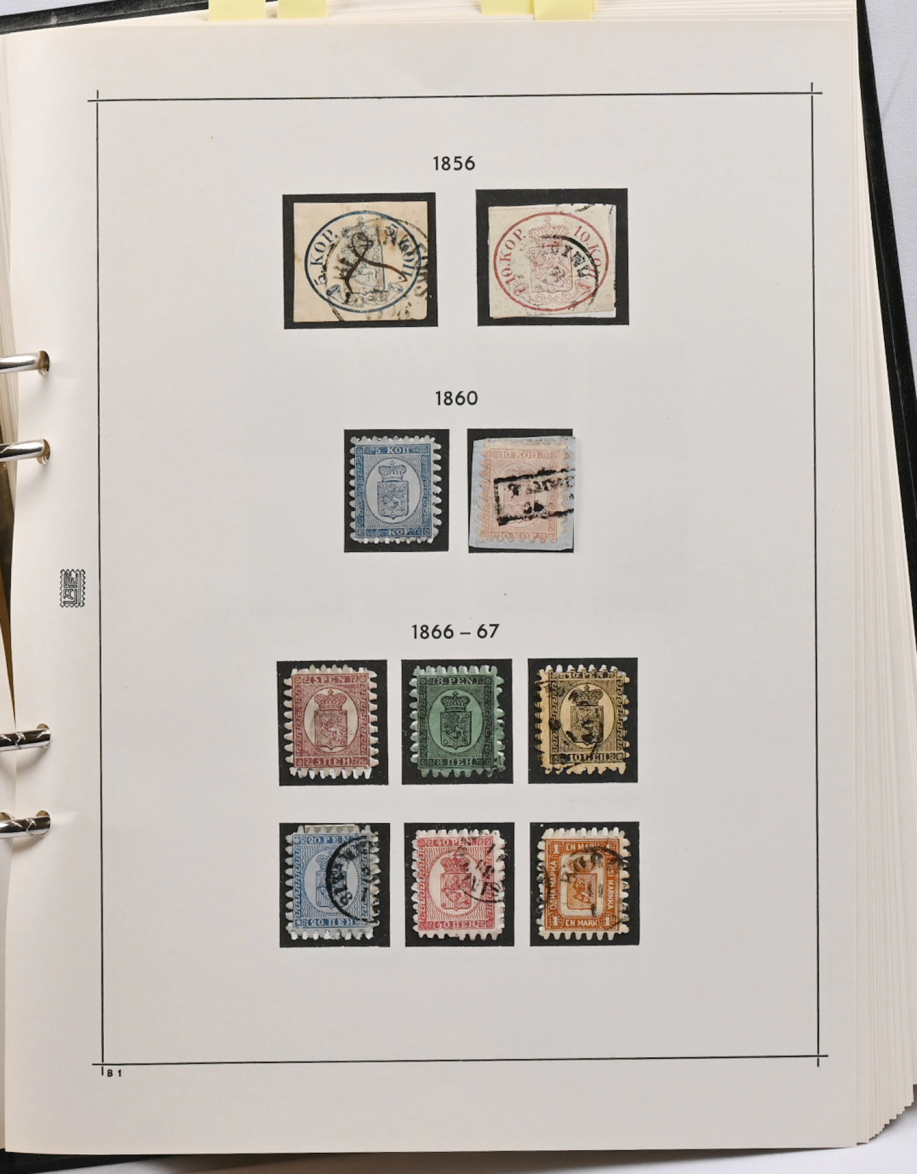 From old to year 1989 collection on pages in an album including eg.