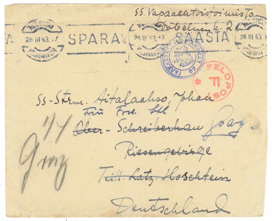 SS volunteer mail: letter to a replacement man in Germany 26.3.1943