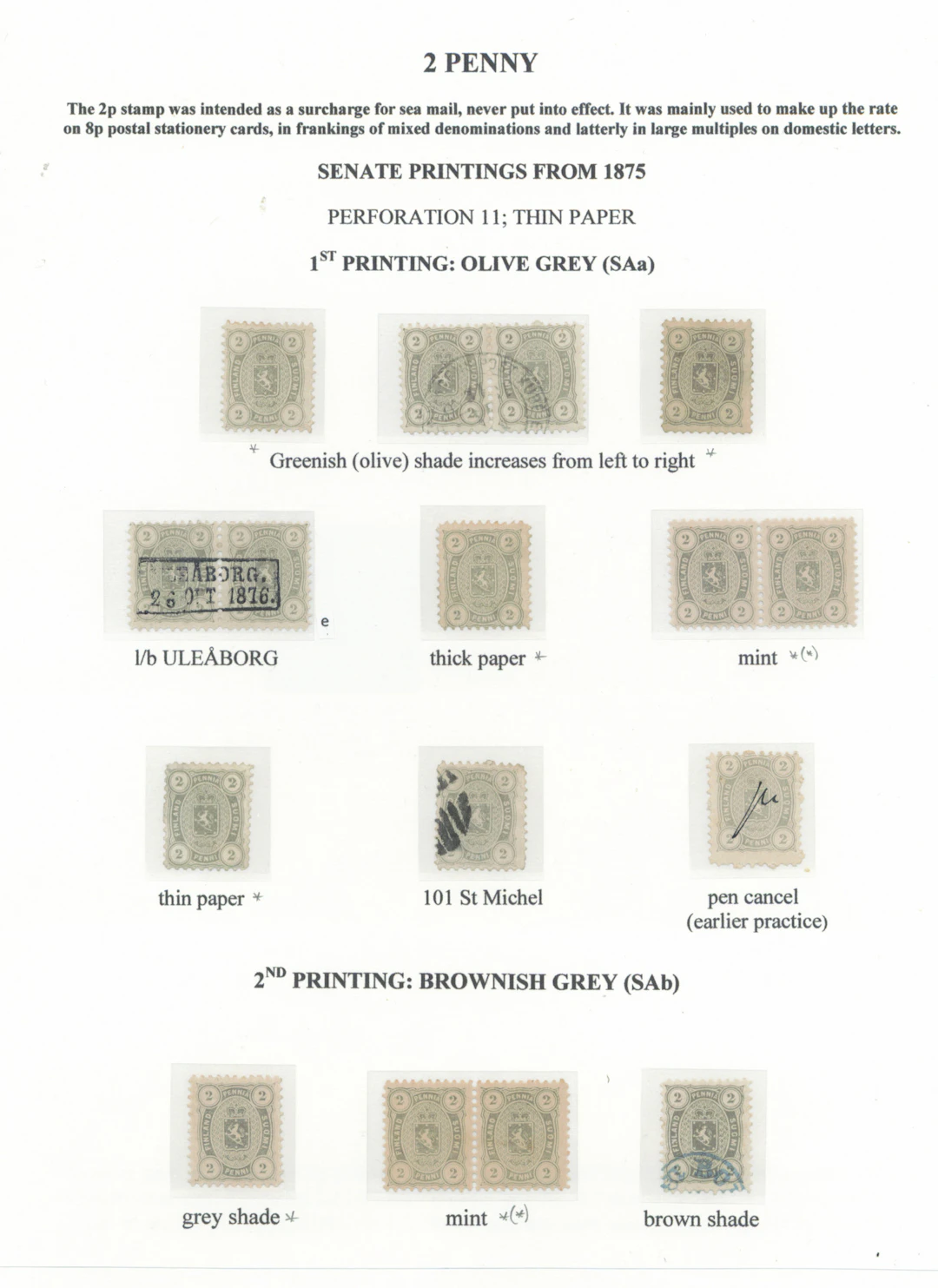 2 penni versatile selection of stamps from the 1st and 2nd Senate