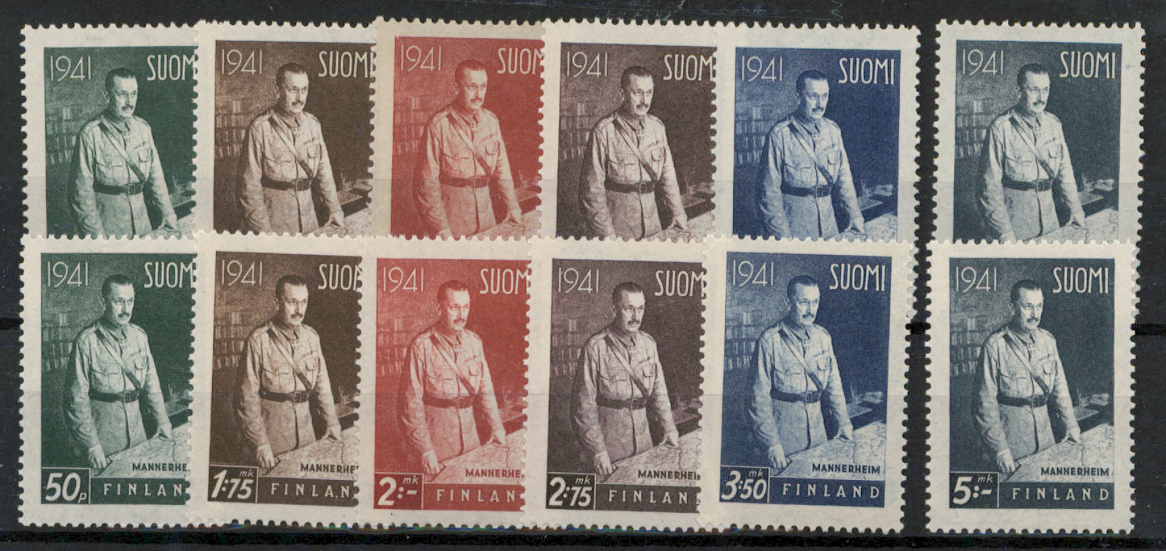 1941 Mannerheim fine W2 19 mm and 25 mm very fine mint ** sets.