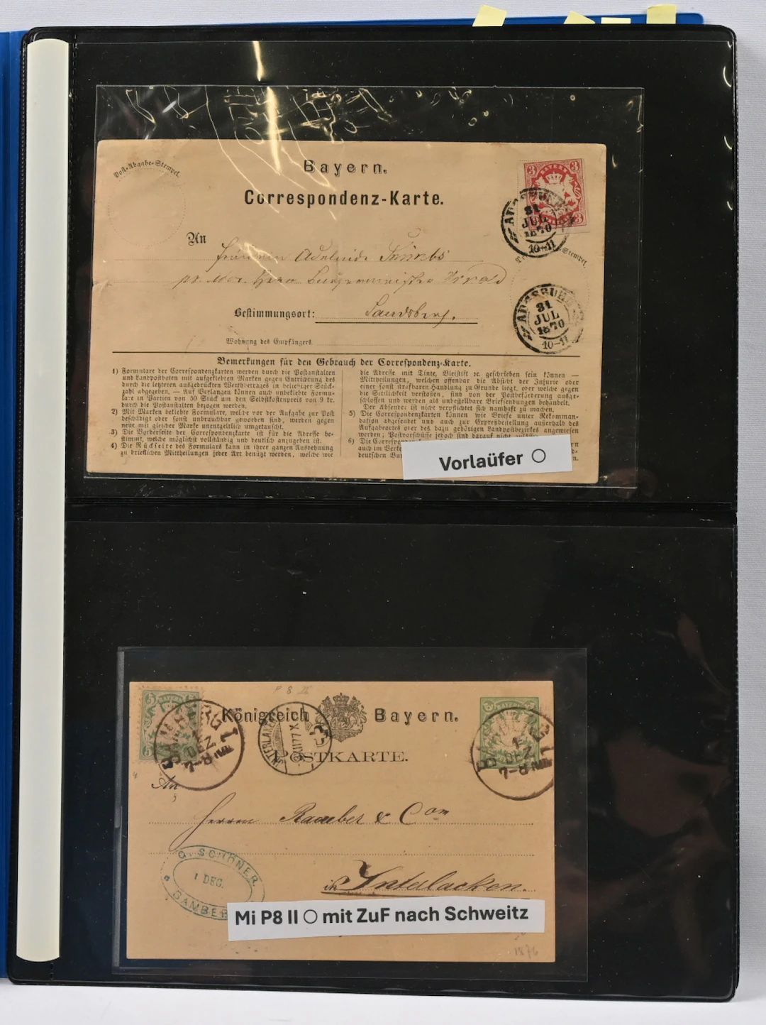 Bavaria, versatile selection of used stationery cards, 17 interesting items.