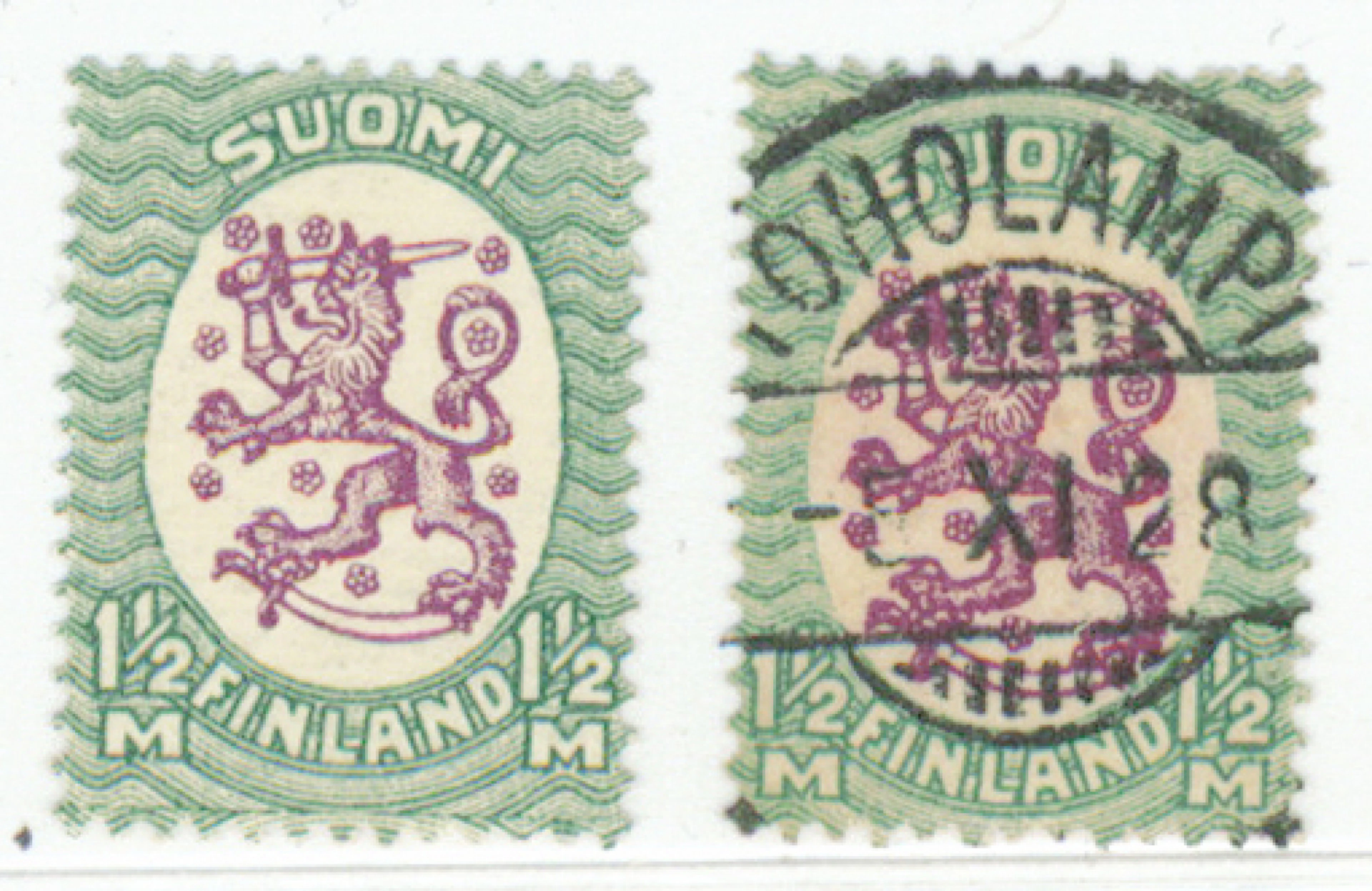 1½ markka BW3 very fine mint ** and superb Toholampi-28. Fine!