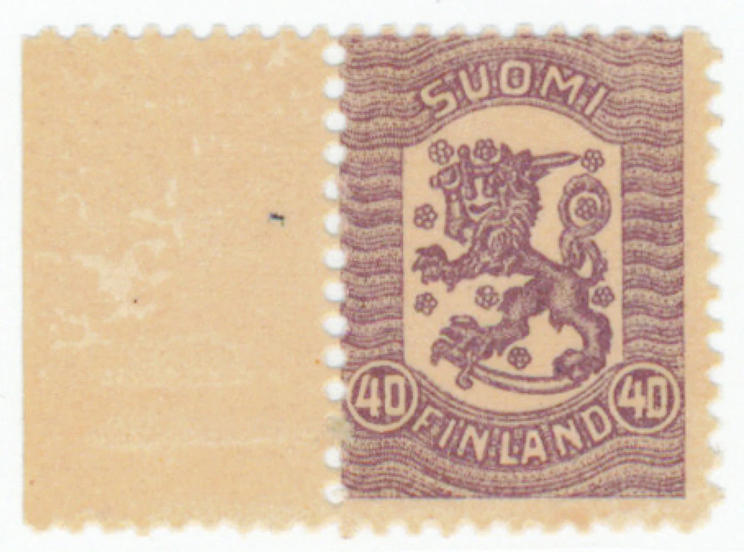 40 penni with sheet margin, gum on both sides
