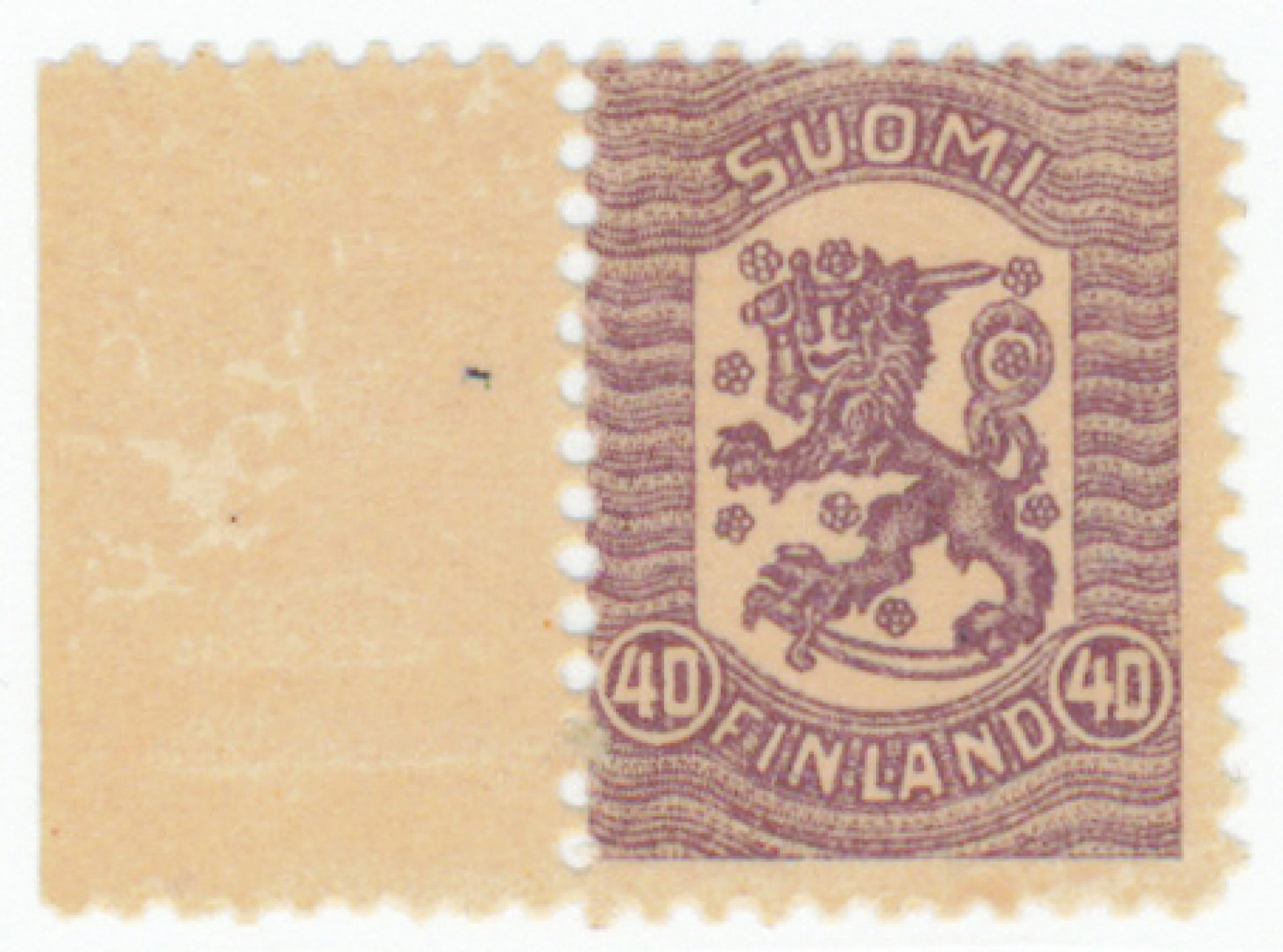 40 penni with sheet margin, gum on both sides